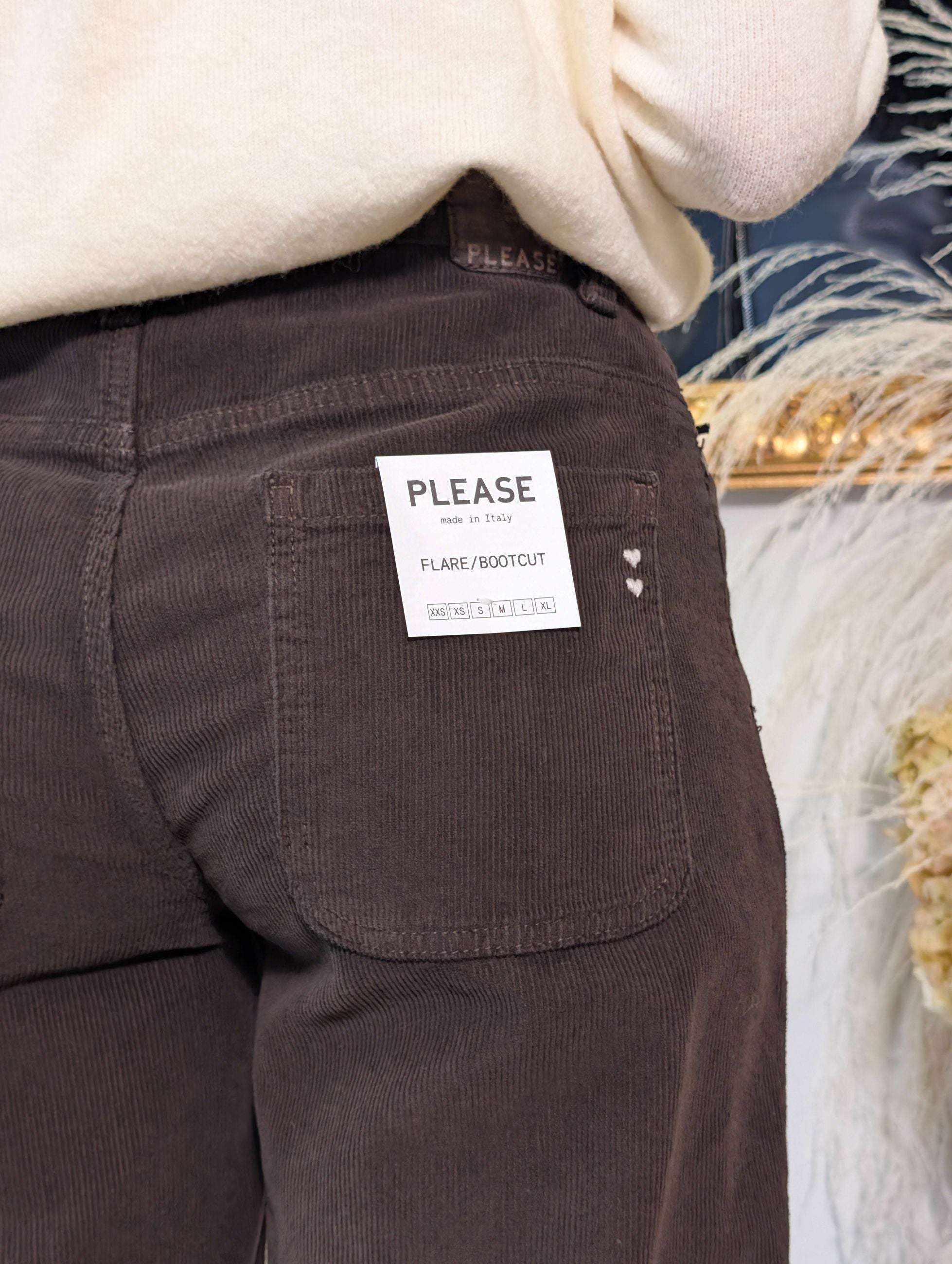 Pantalone palazzo in velluto 1.000 righe - PLEASE