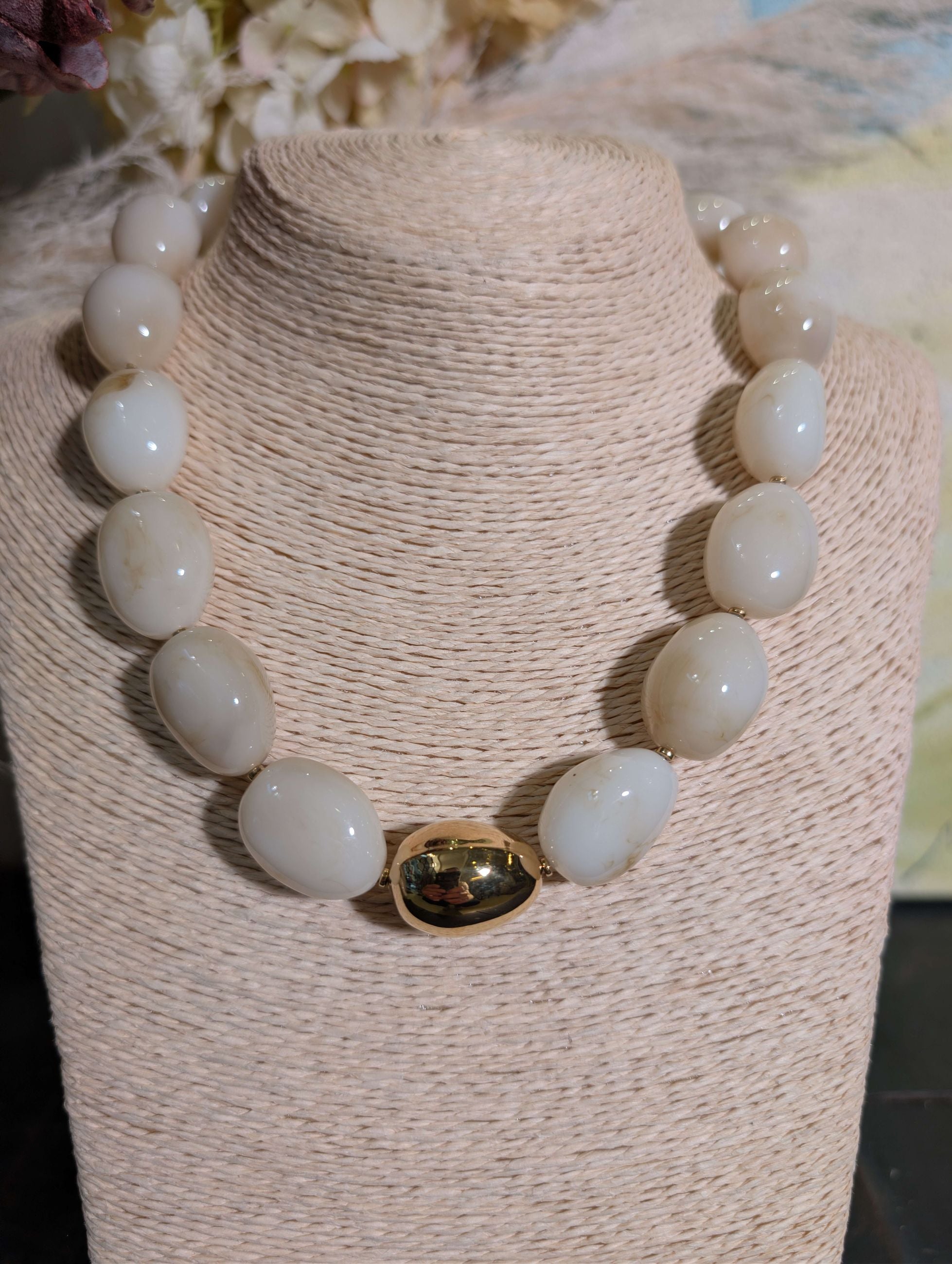 COLLANA CHIARA GIROCOLLO RESINA ORO/BIANCO - NALI'