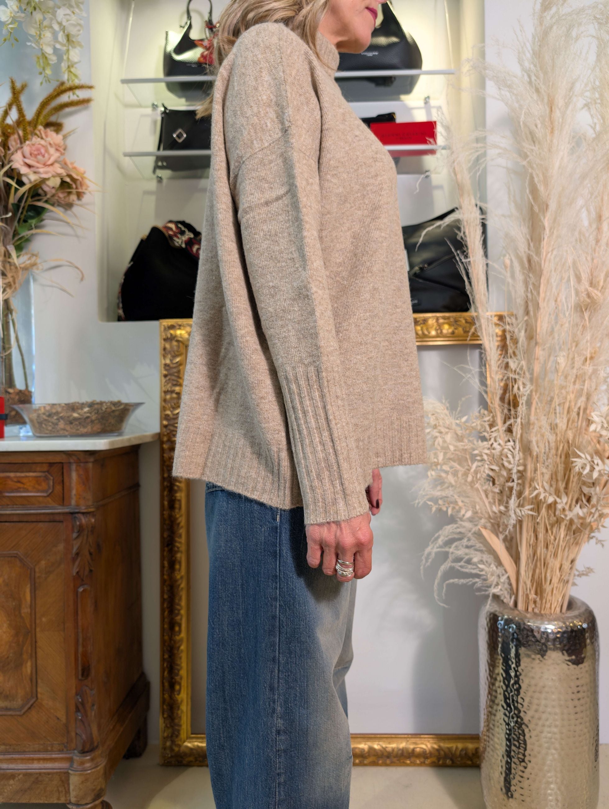 Maglia collo alto in bouclé - SHE_FLORENCE_LAB