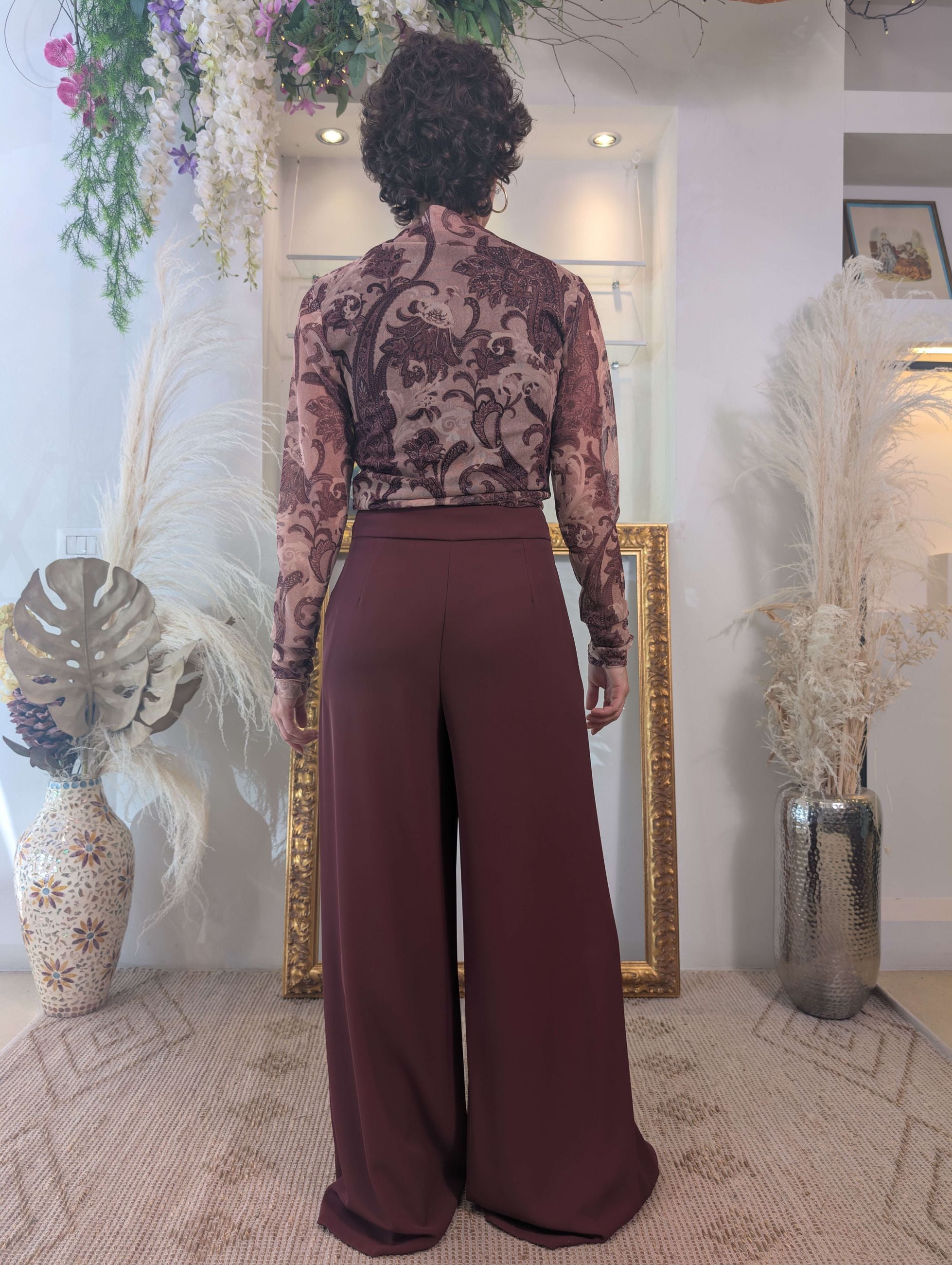 Pantalone palazzo in fluido cadì armaturato - DIXIE