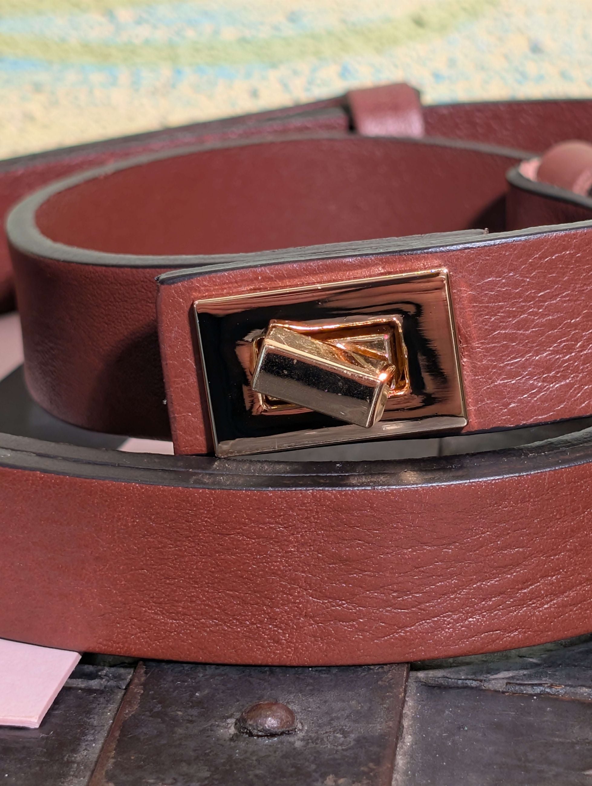 Cintura sottile con chiusura quadrata piccola - Sandro Ferrone