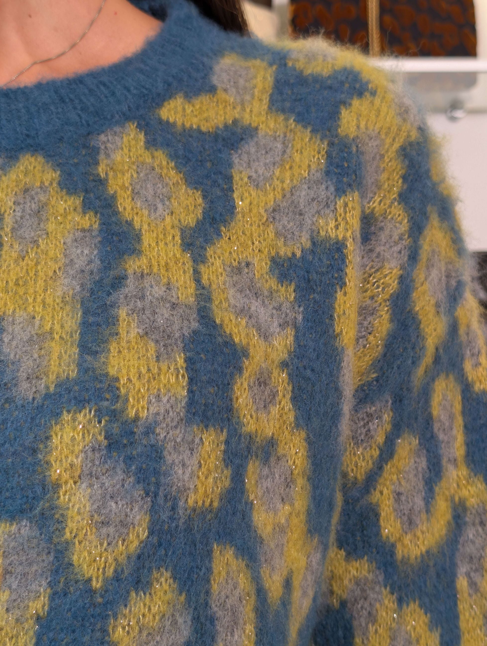 Maglione Jacquard Oversize con Macula Stilizzata Multicolor - HAVE ONE