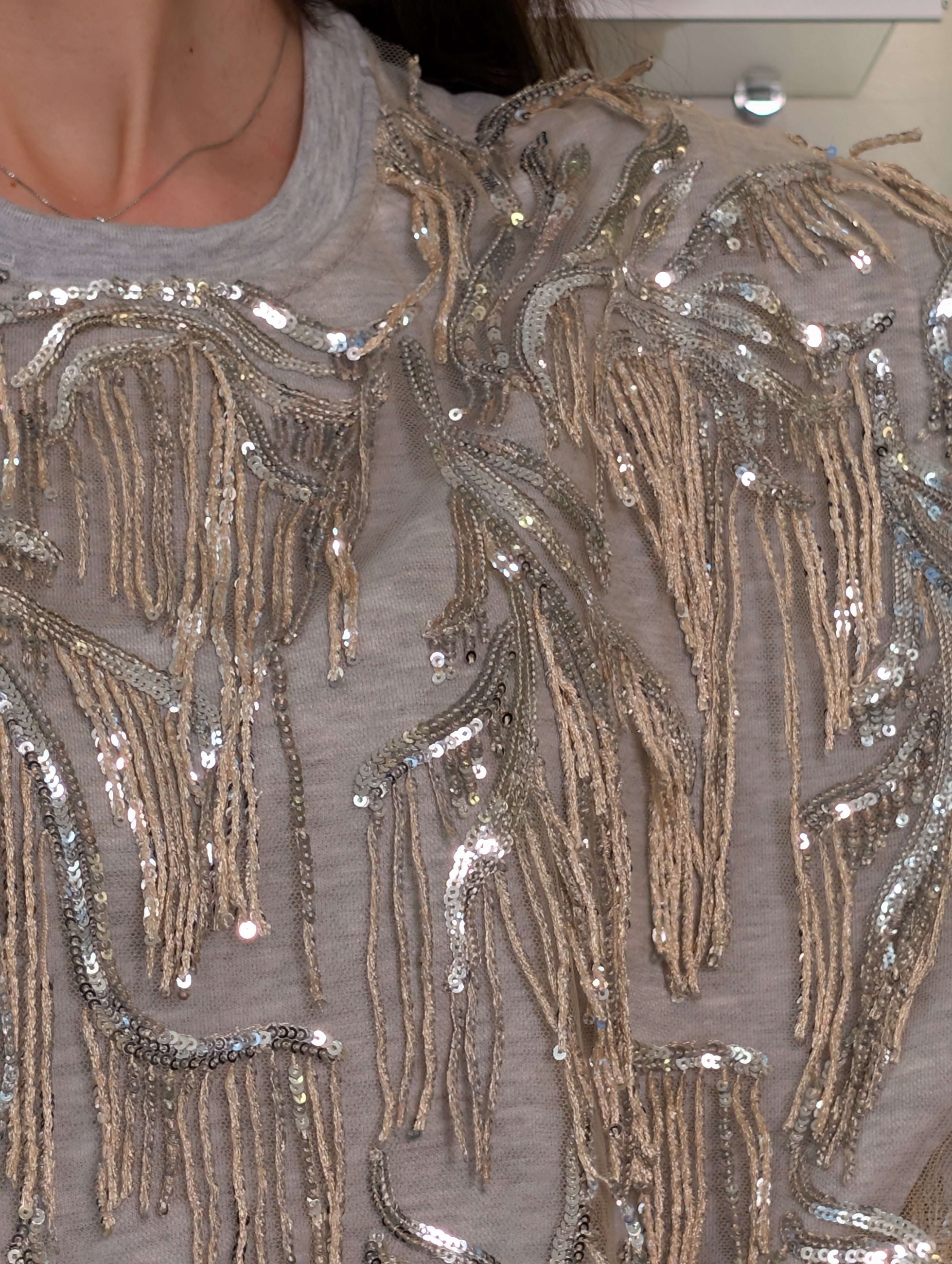 Felpa con paillettes e frange - HAVE ONE