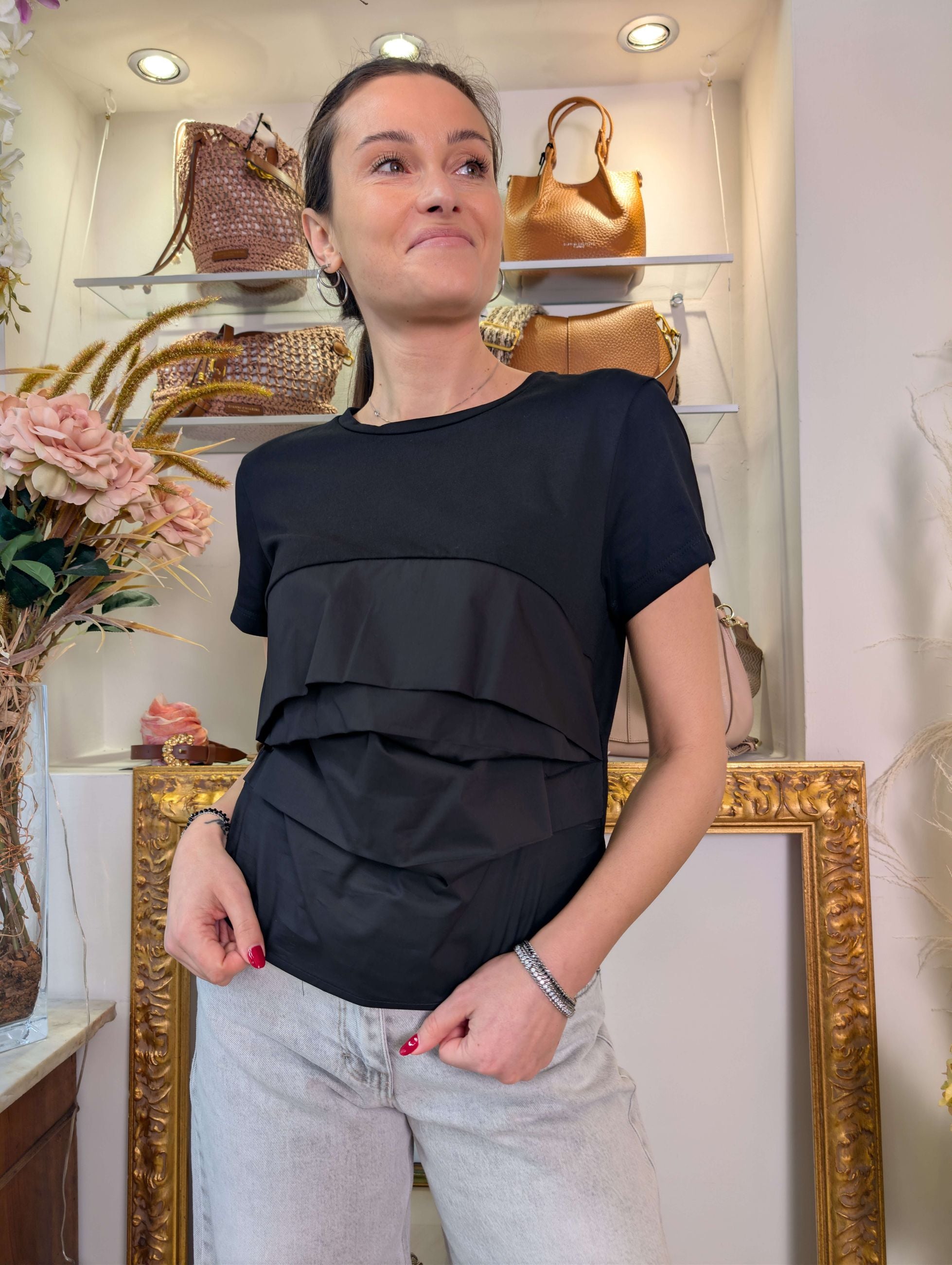 Blusa japan jersey e popeline - Sandro Ferrone
