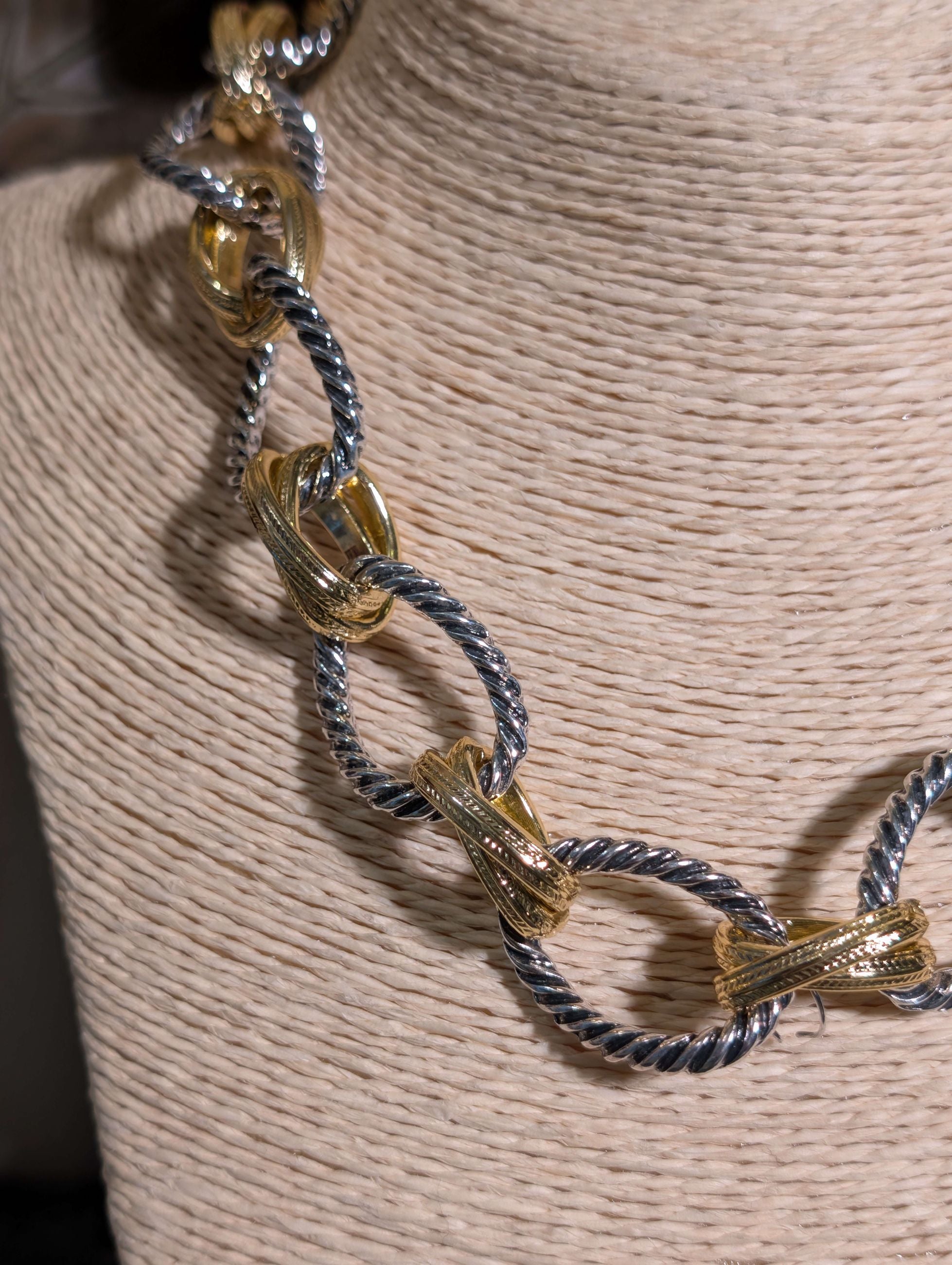 COLLANA MAXI MAGLIA OVALE ARGGENTO/ORO - NALI'
