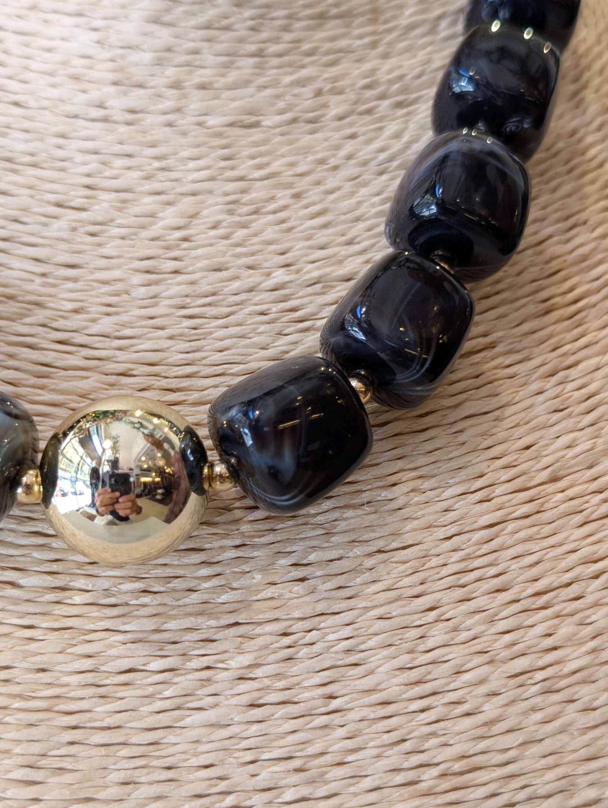 COLLANA CLOUDY IN RESINA NERO - NALI'