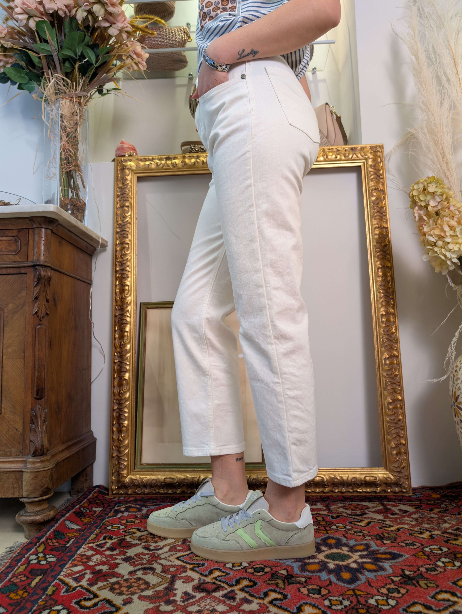 Panta straight leg in bull denim - PLEASE