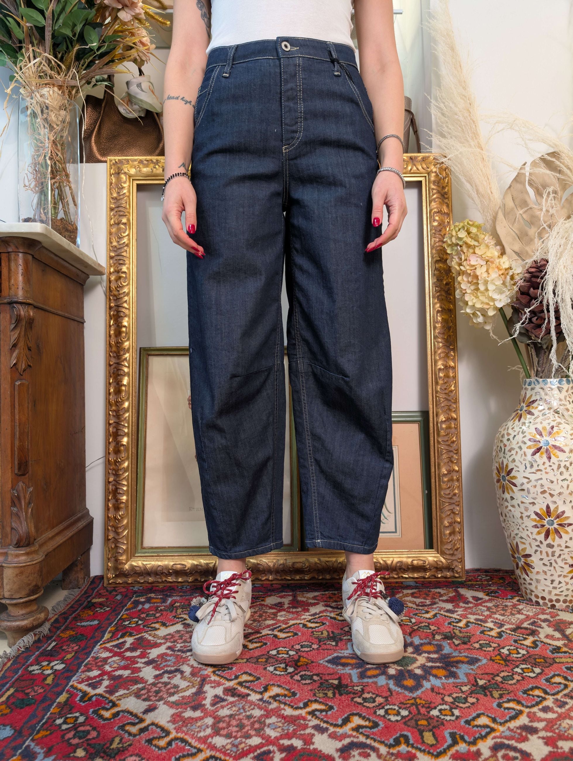 Panta baggy in denim blu - PLEASE