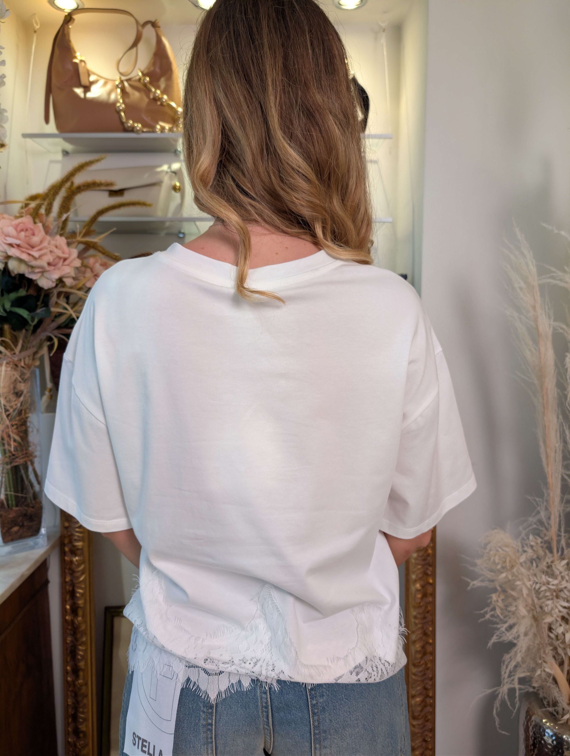 T-shirt con effetto top applicato - TENSIONE IN