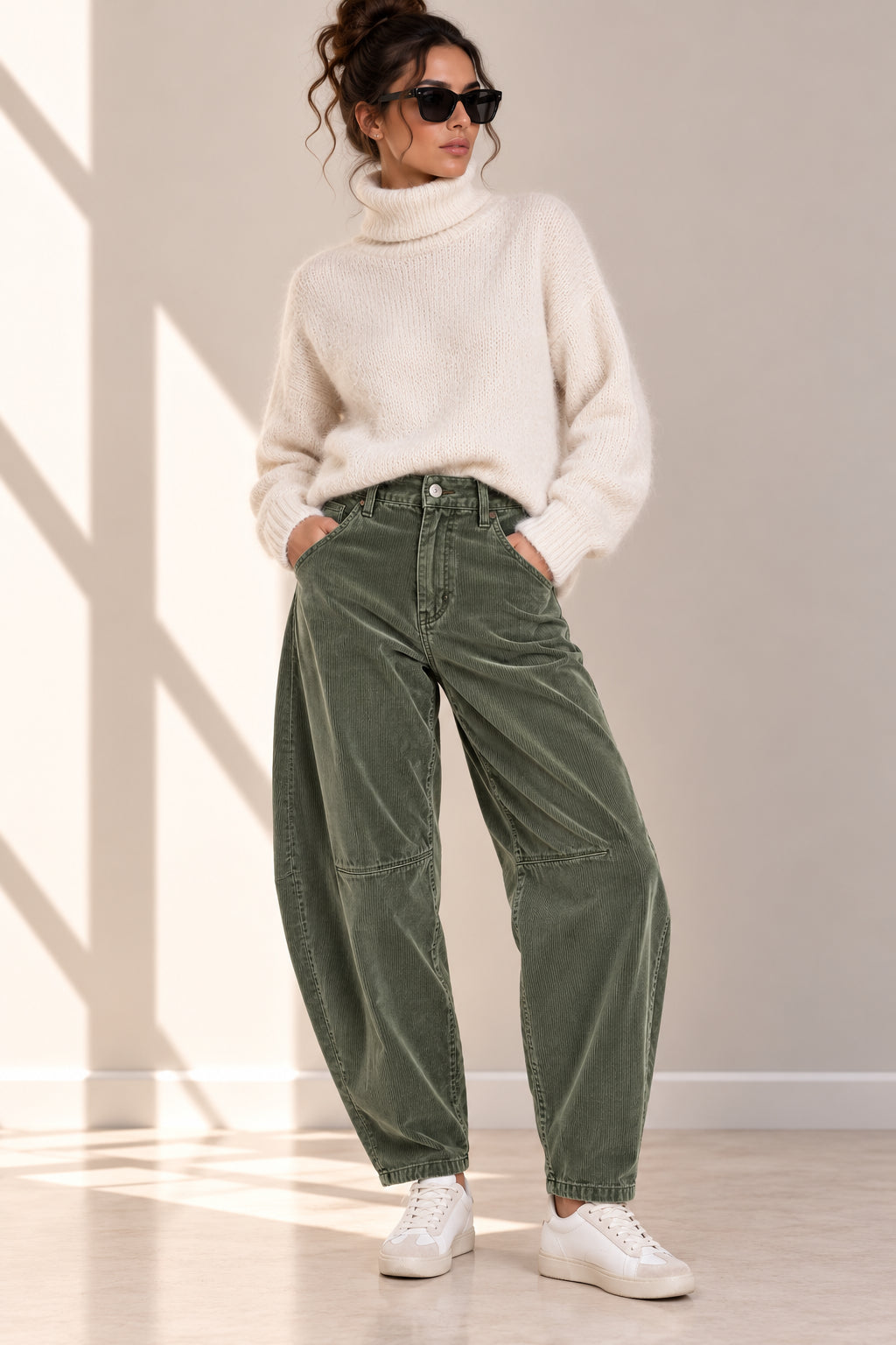 Pantalone barrel in velluto a coste - PLEASE