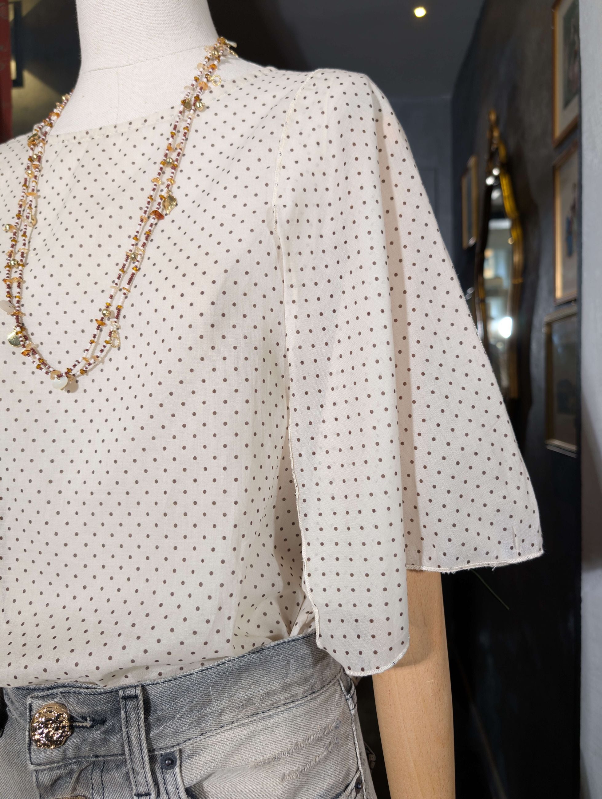 Blusa in voile di lyocell a micropois. - SHE_FLORENCE_LAB