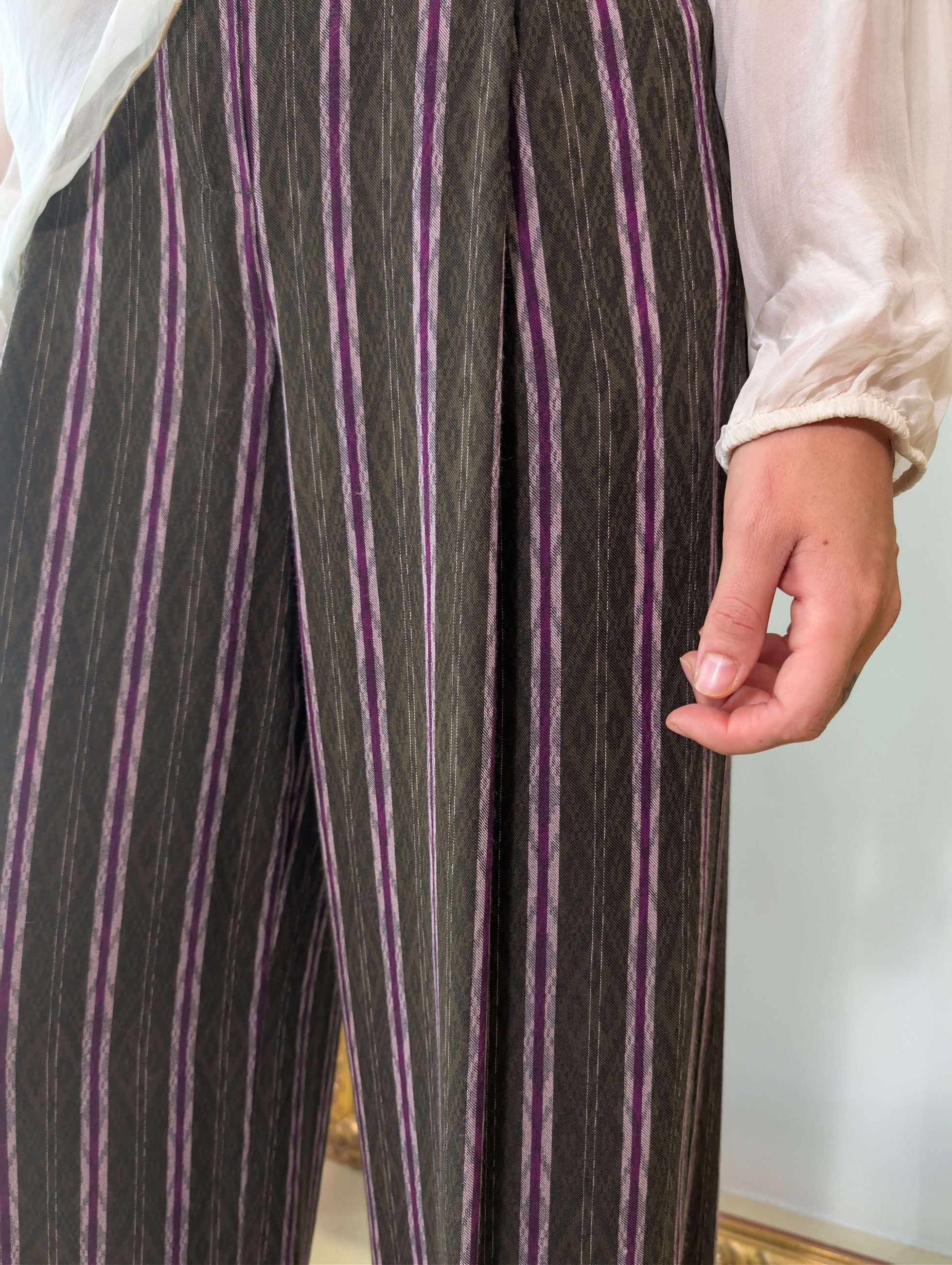 Pantalone palazzo in viscosa jacquard - DIXIE