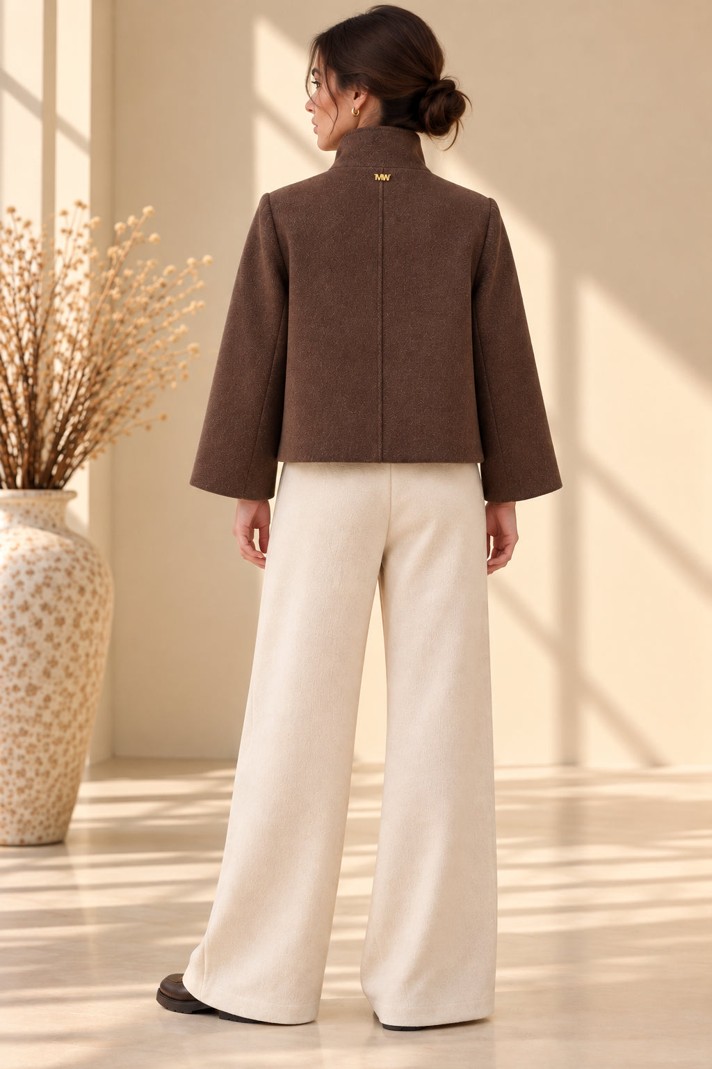 Cropped Coat in panno con dettagli gold - MARKUP DONNA