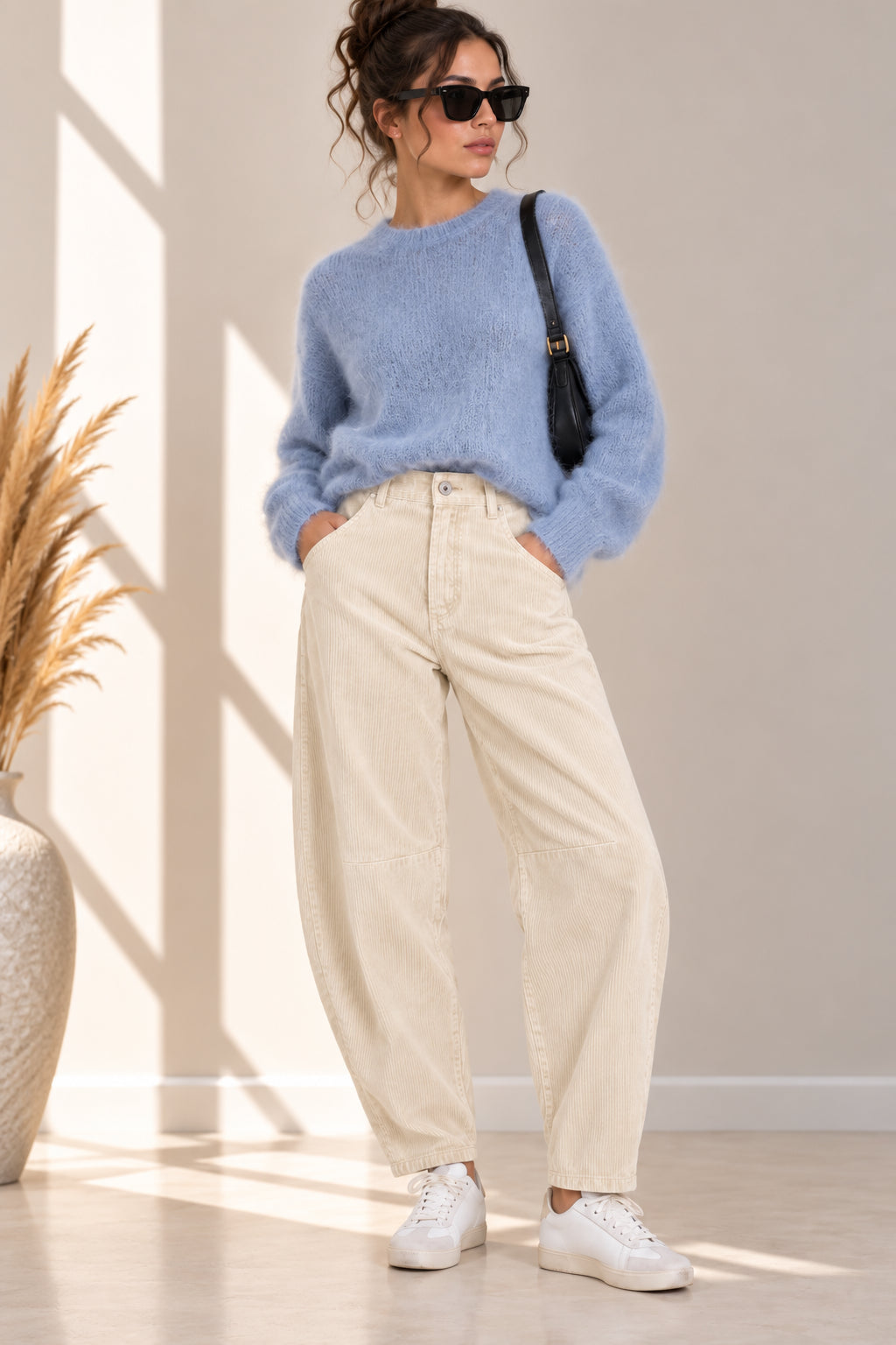 Pantalone barrel in velluto a coste - PLEASE