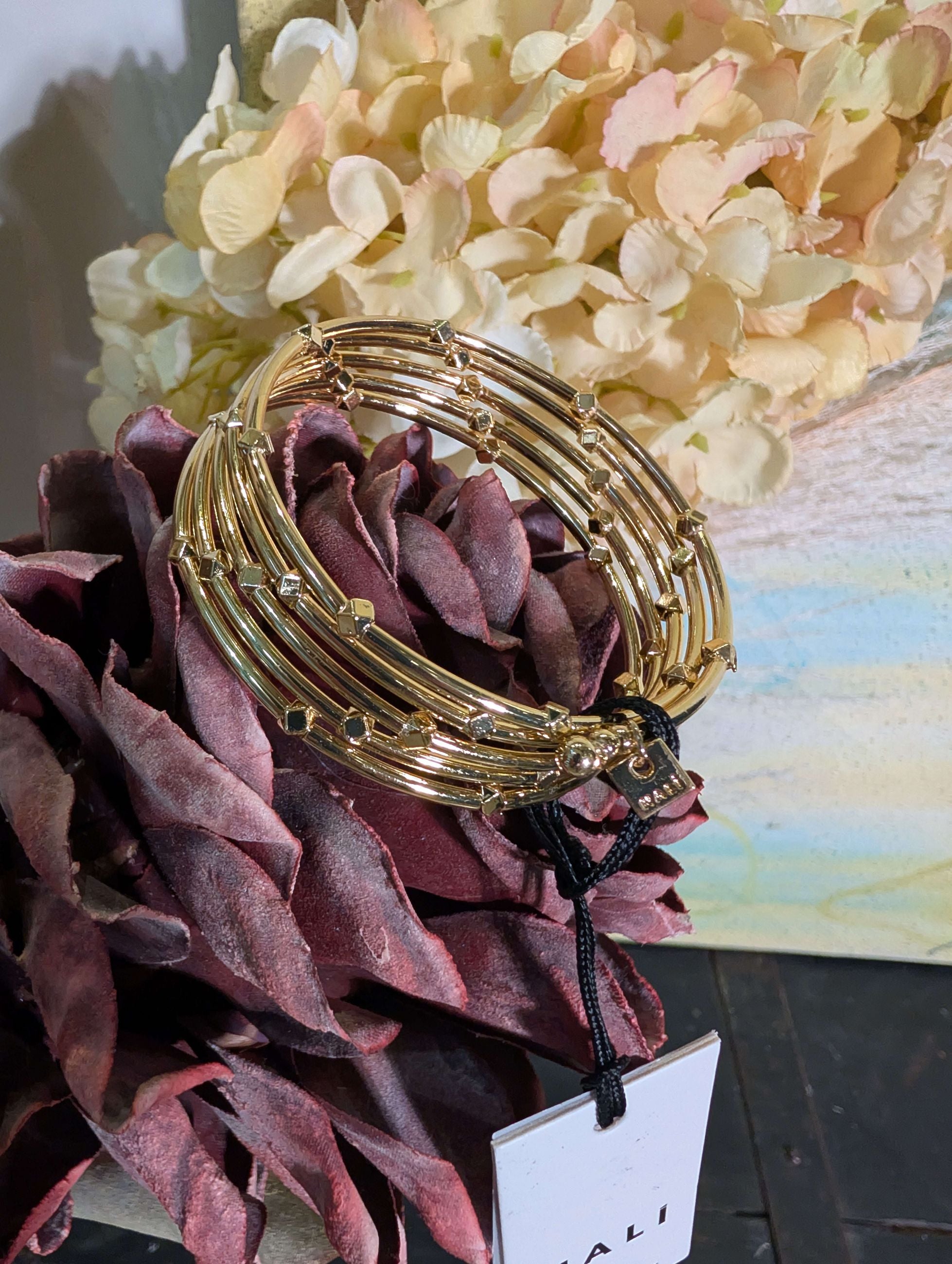 BRACCIALE ELASTICO ELEMENTI GEOMETRICI ORO - NALI'