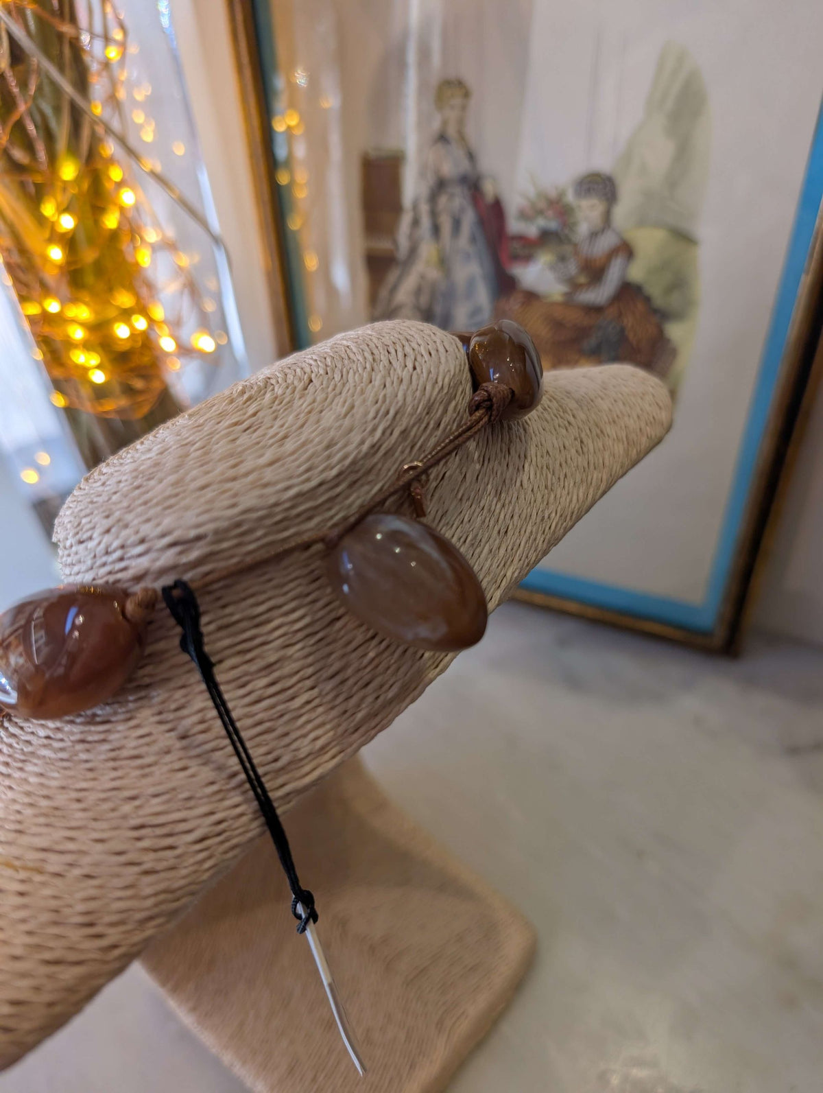 COLLANA GAIA OVER IN RESINA NUVOLATA MARRONE - NALI'