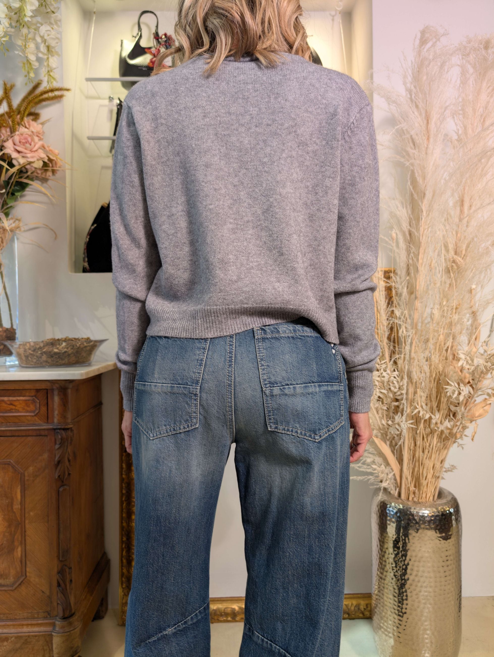 Cardigan cropped con bottoni gioiello - SHE_FLORENCE_LAB
