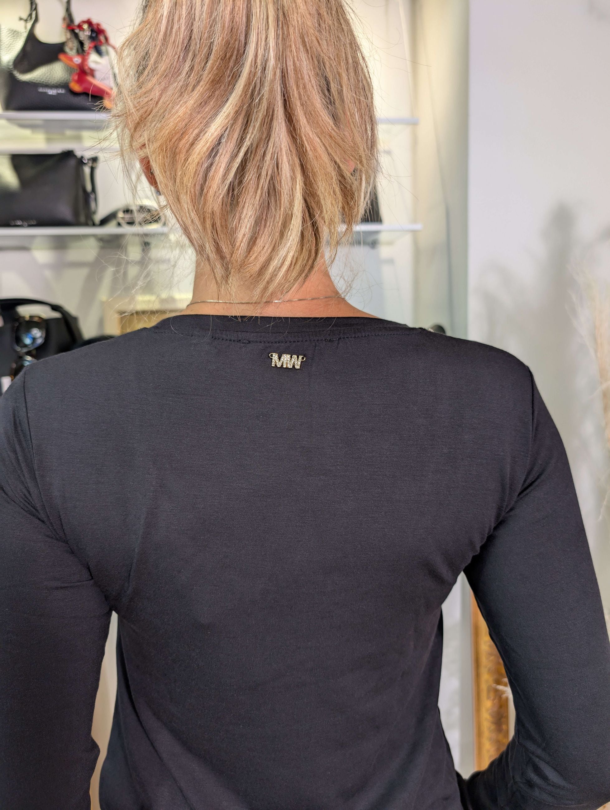 Maglia in jersey di viscosa con strass - MARKUP DONNA