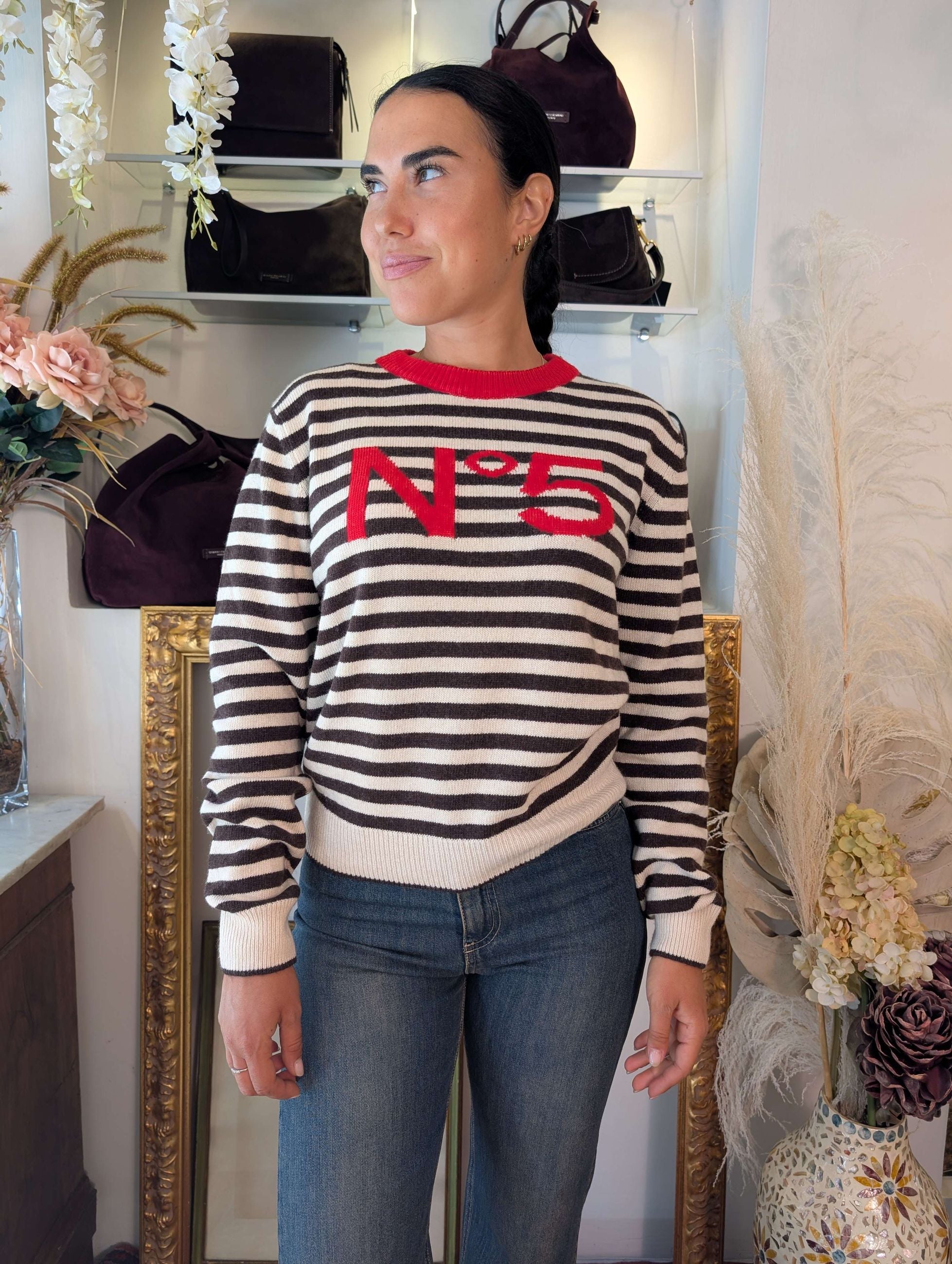 Maglia righe multicolor misto cachemire - TENSIONE IN