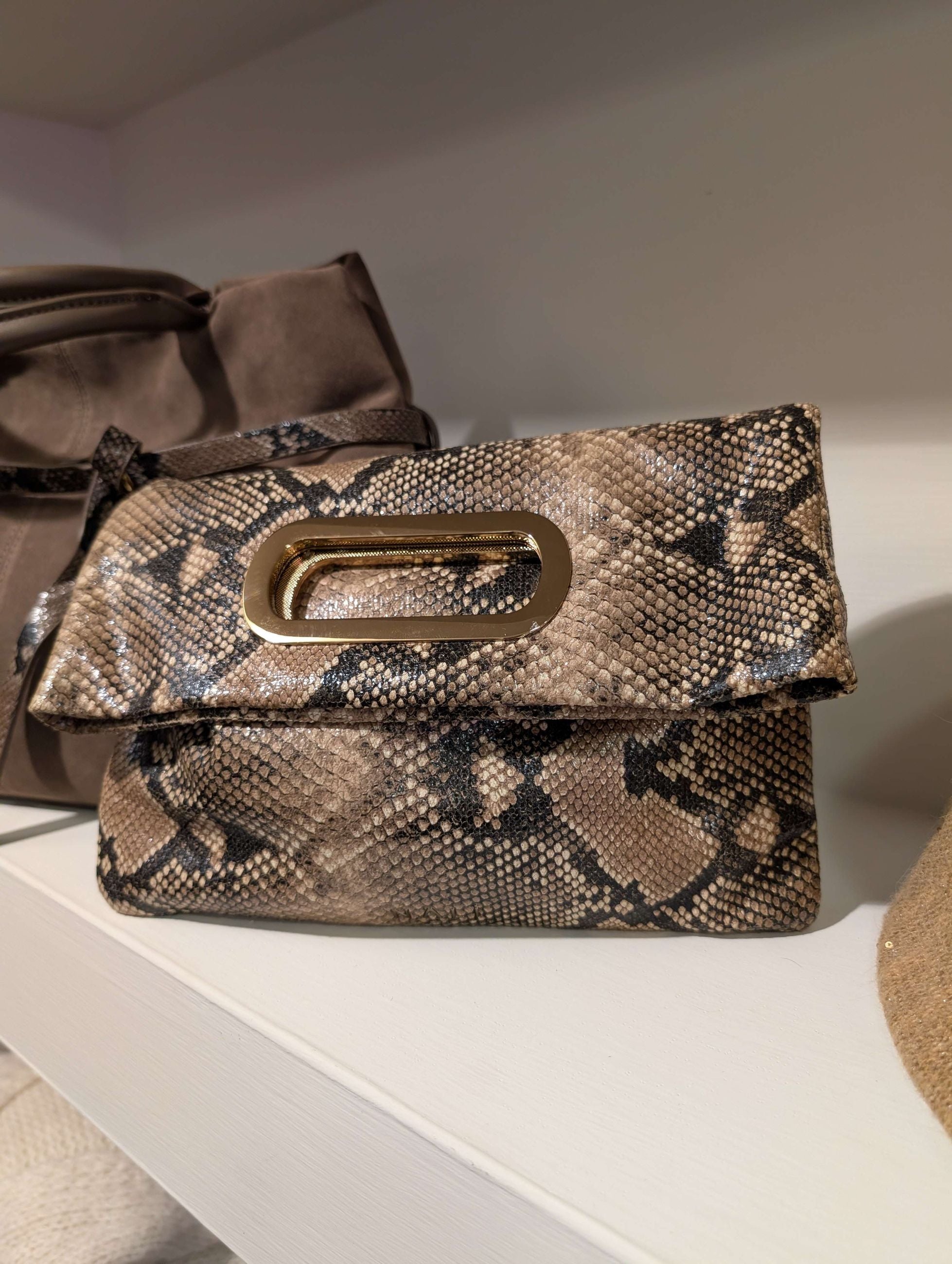 BORSA NOIR A MANO + TRACOLLA TORTORA - NALI'