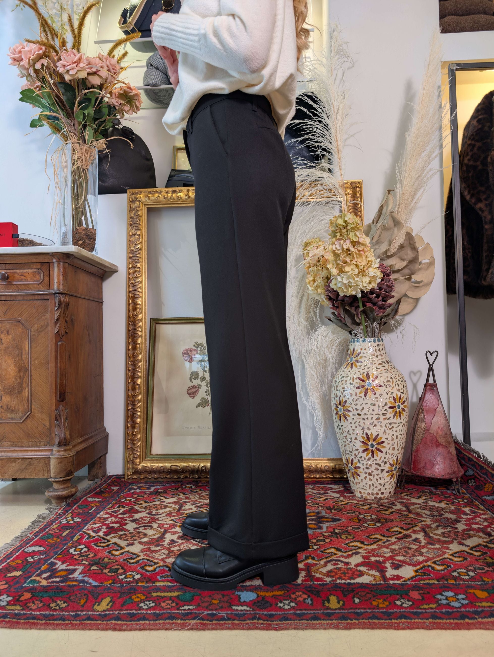 Pantalone a gamba dritta in twill - SHE_FLORENCE_LAB