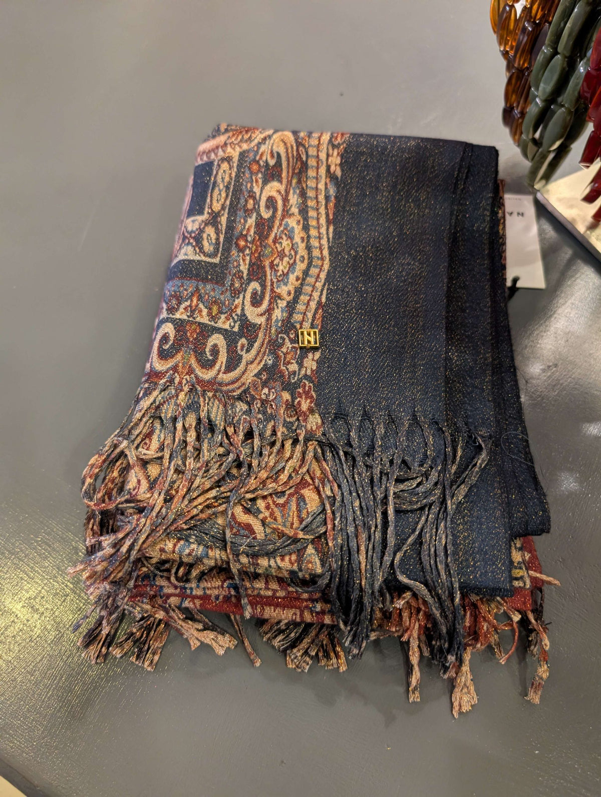 SCIARPA CAROLINE STAMPA PAISLEY BLU - NALI'