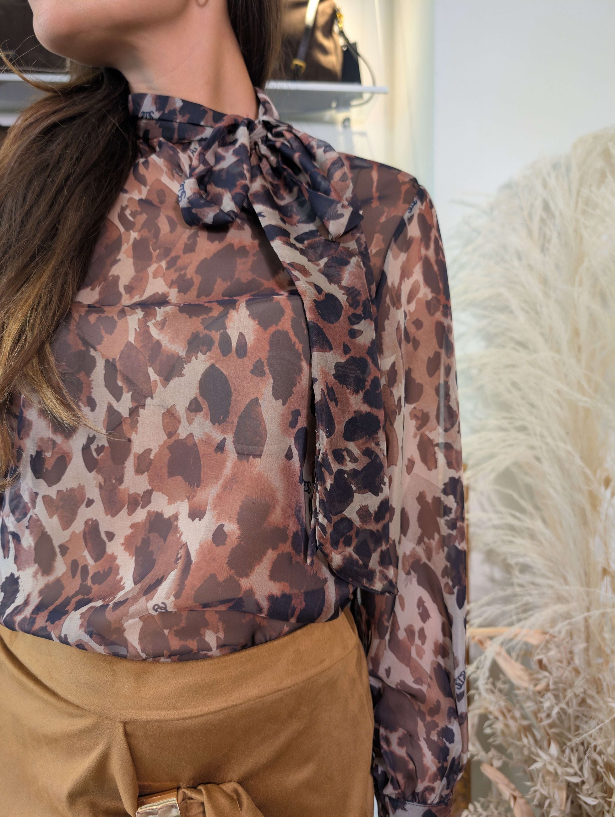 Blusa in chiffon animalier - LE SARTE DEL SOLE