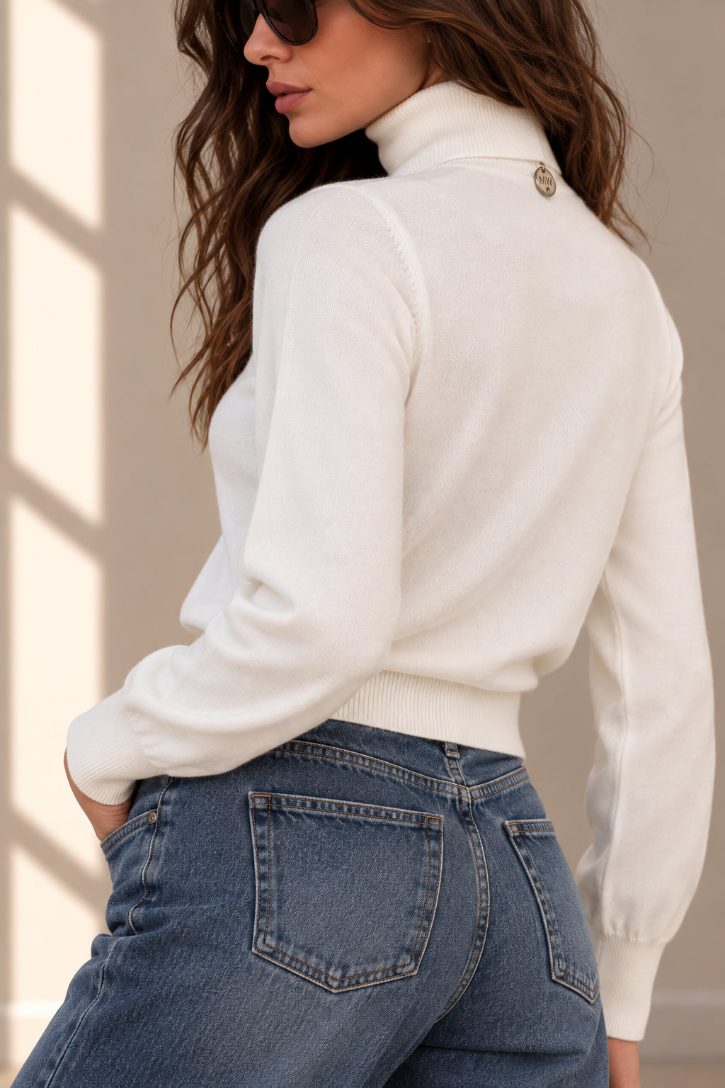 Maglia cropped a collo alto in viscosa – finezza 12 - MARKUP DONNA