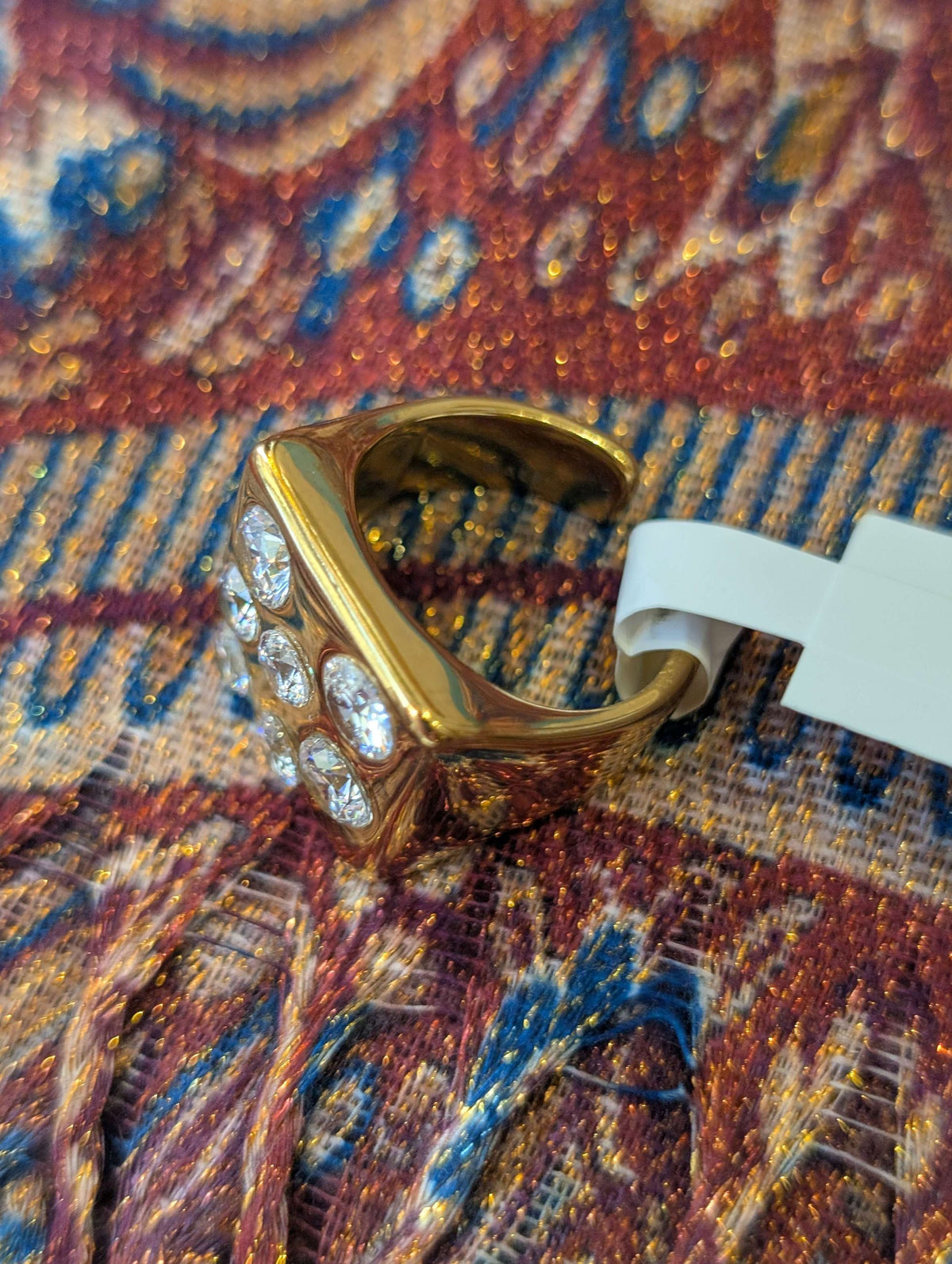 ANELLO QUADRATO CON PIETRE ORO - NALI'