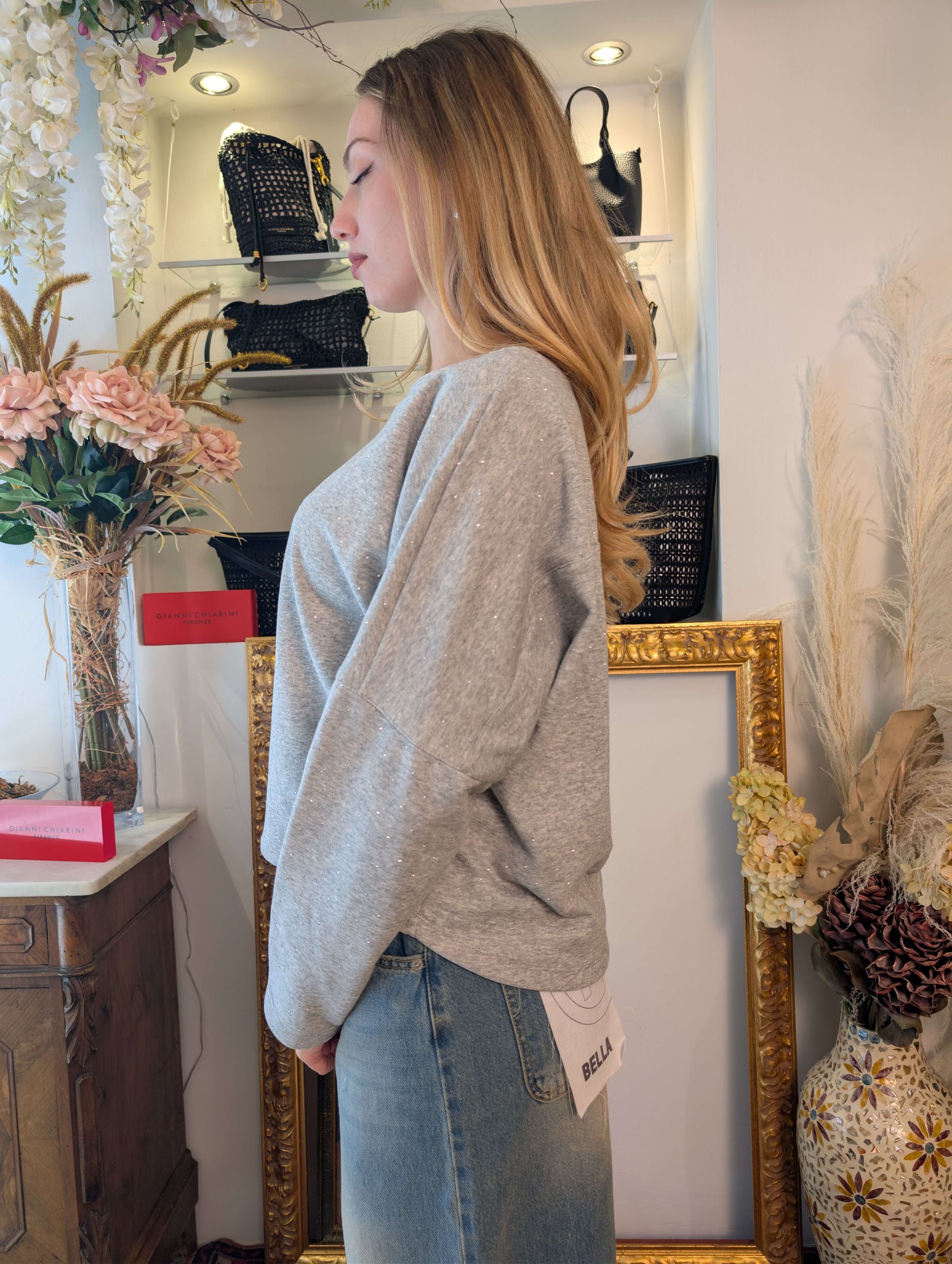 Felpa kimono con microborchie - PLEASE