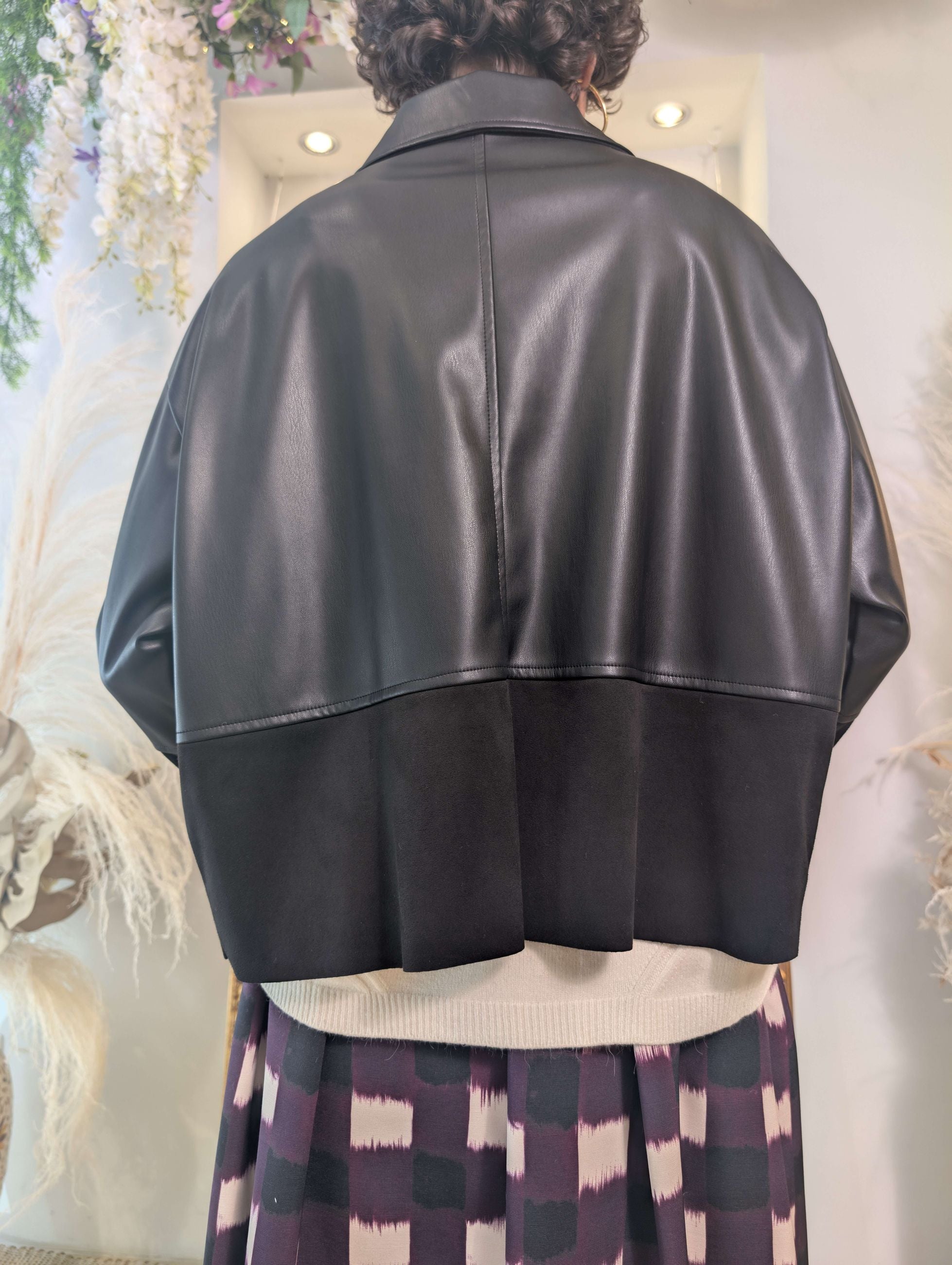 Giacca in pelle sintetica e inserti suede - DIXIE