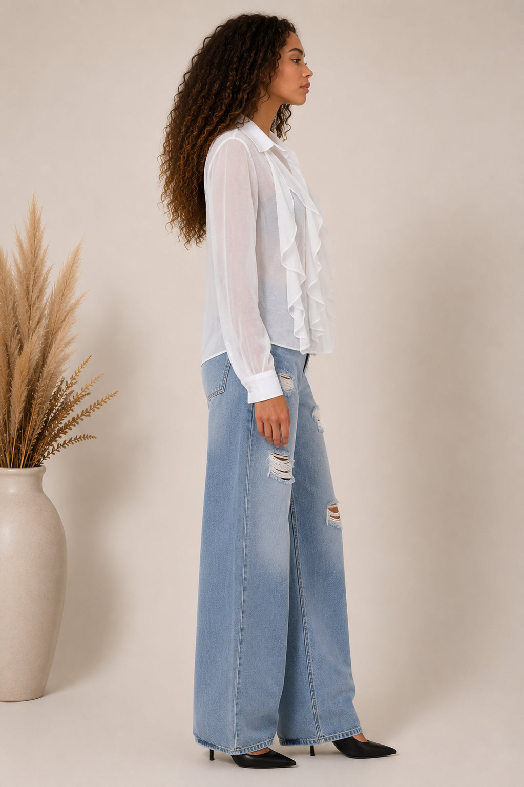 Camicia semitrasparente con maxi rouches - SHE_FLORENCE_LAB