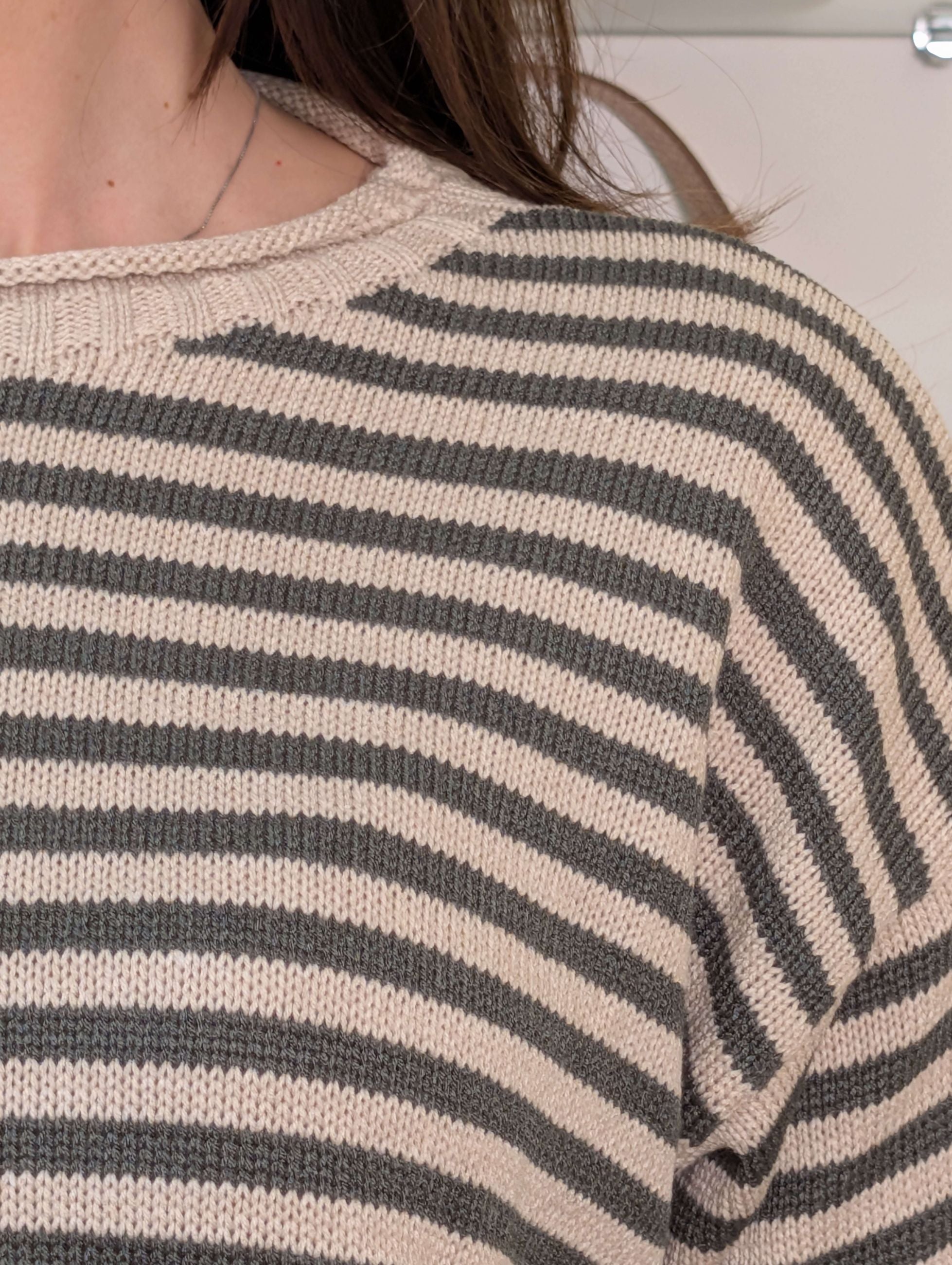 Maglia french stripes collo cratere - TENSIONE IN