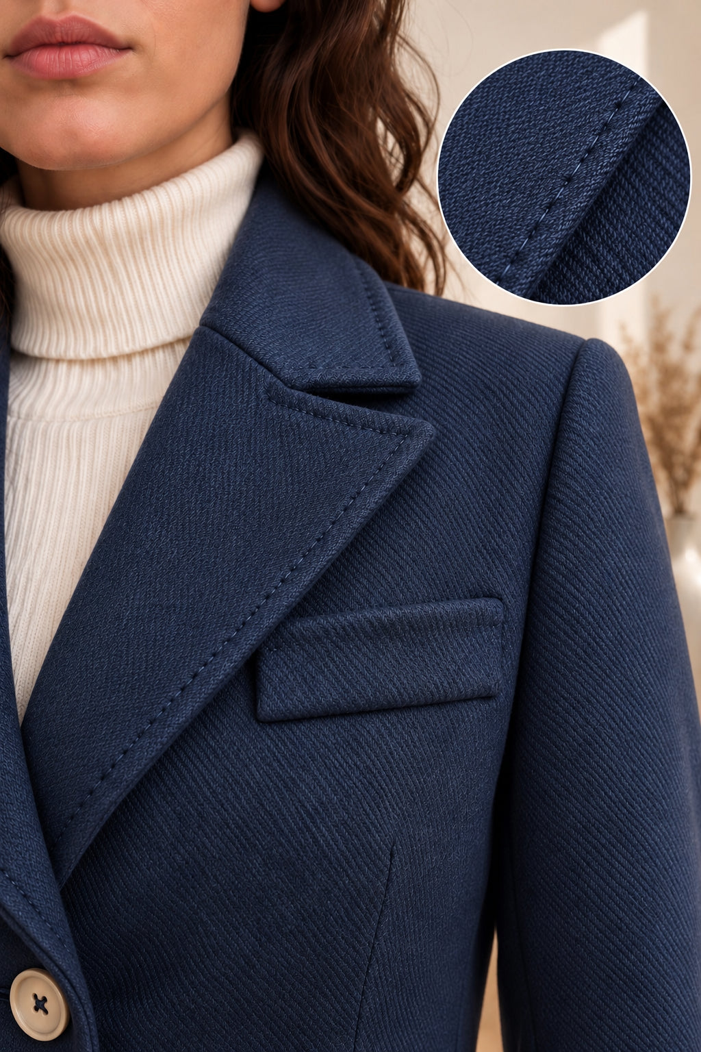 Cappottino slim fit in panno diagonale con impunture sartoriali - MARKUP DONNA