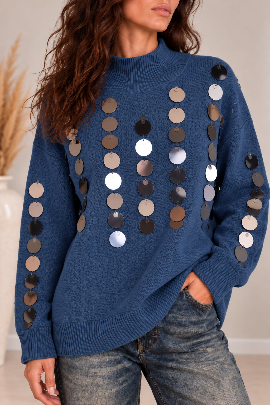 Maglia Oversize con Macropaillettes - LOLA by Sandro Ferrone