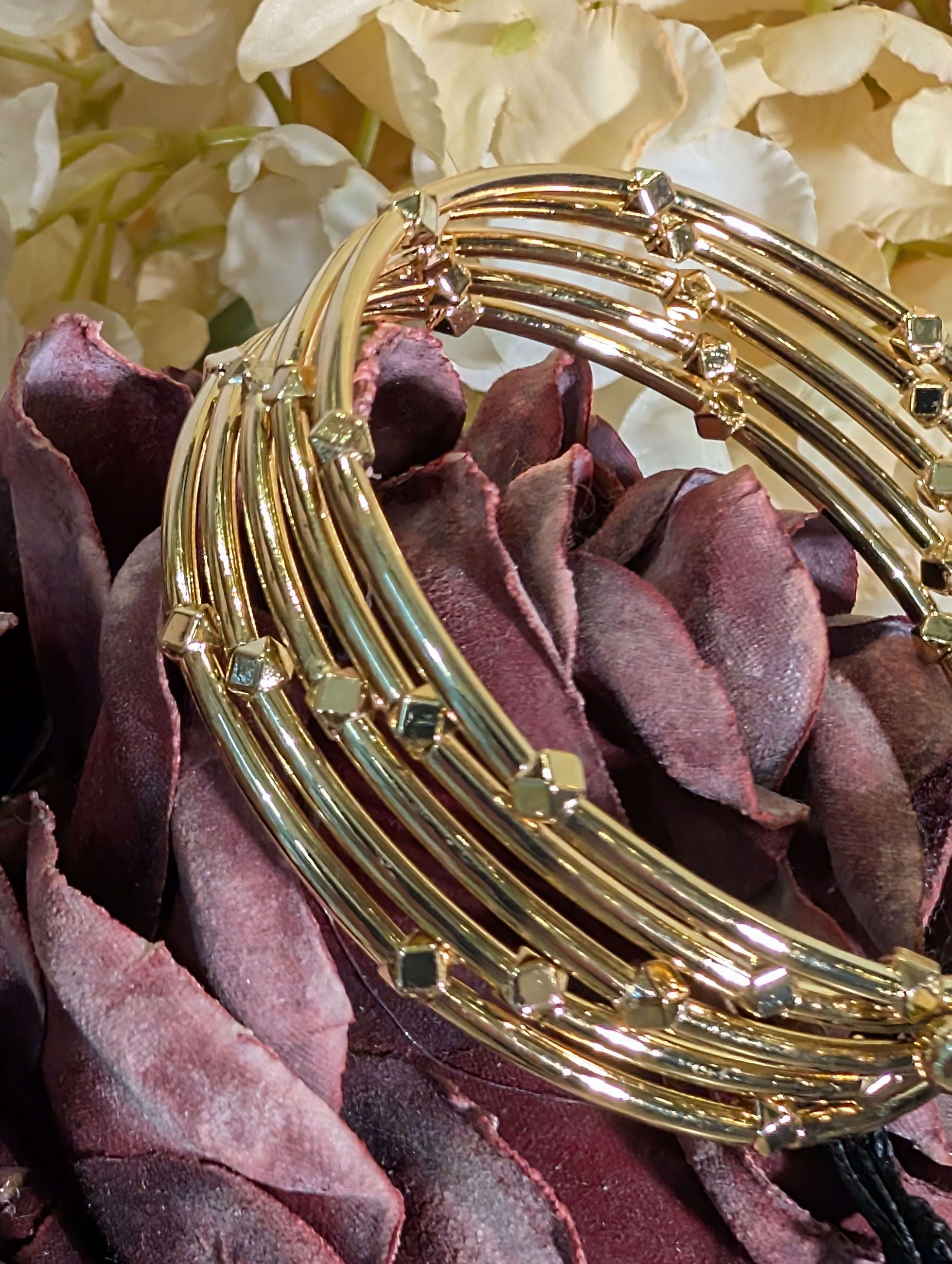 BRACCIALE ELASTICO ELEMENTI GEOMETRICI ORO - NALI'