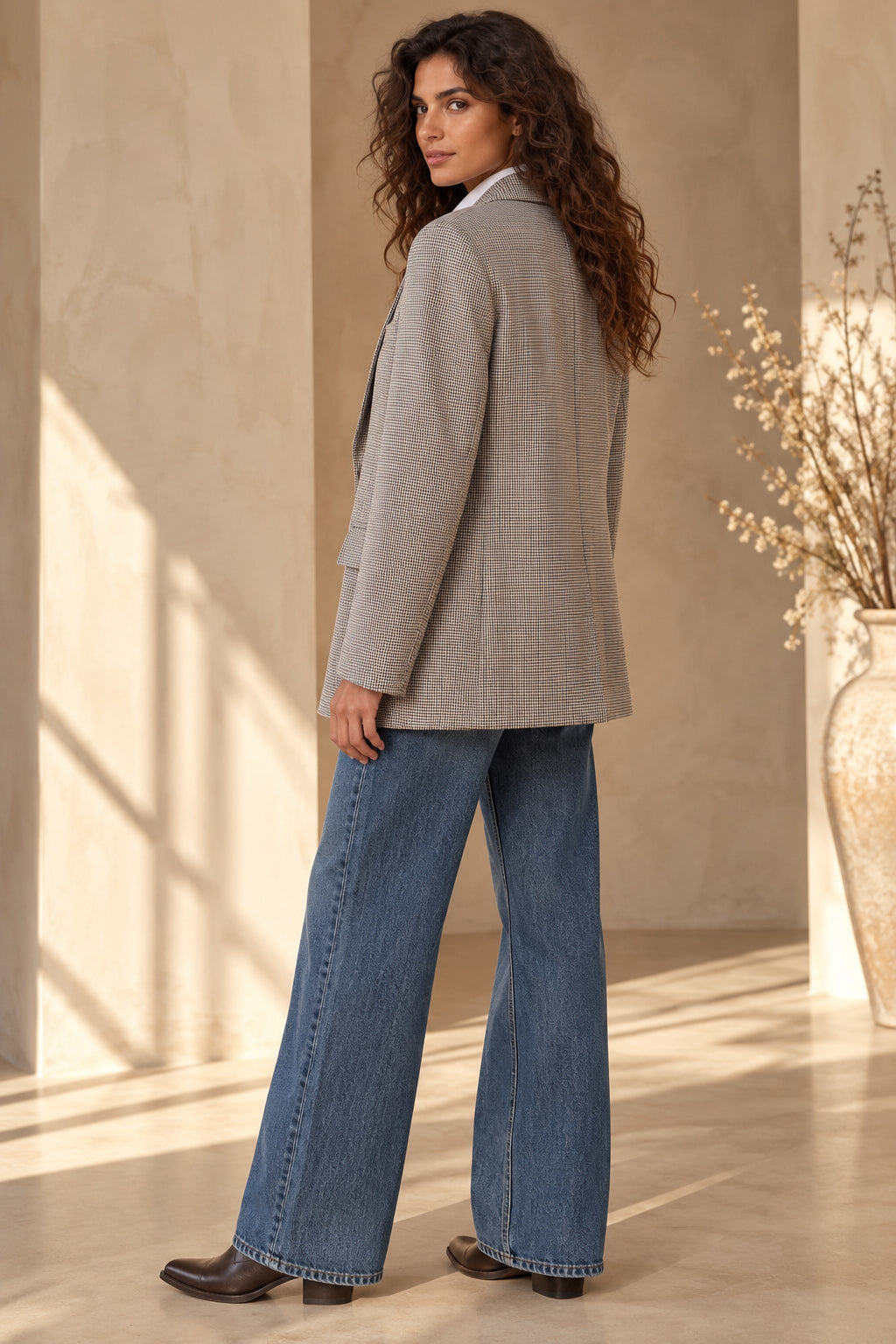 Blazer Vicolo pied-de-poule con spille gioiello - VICOLO