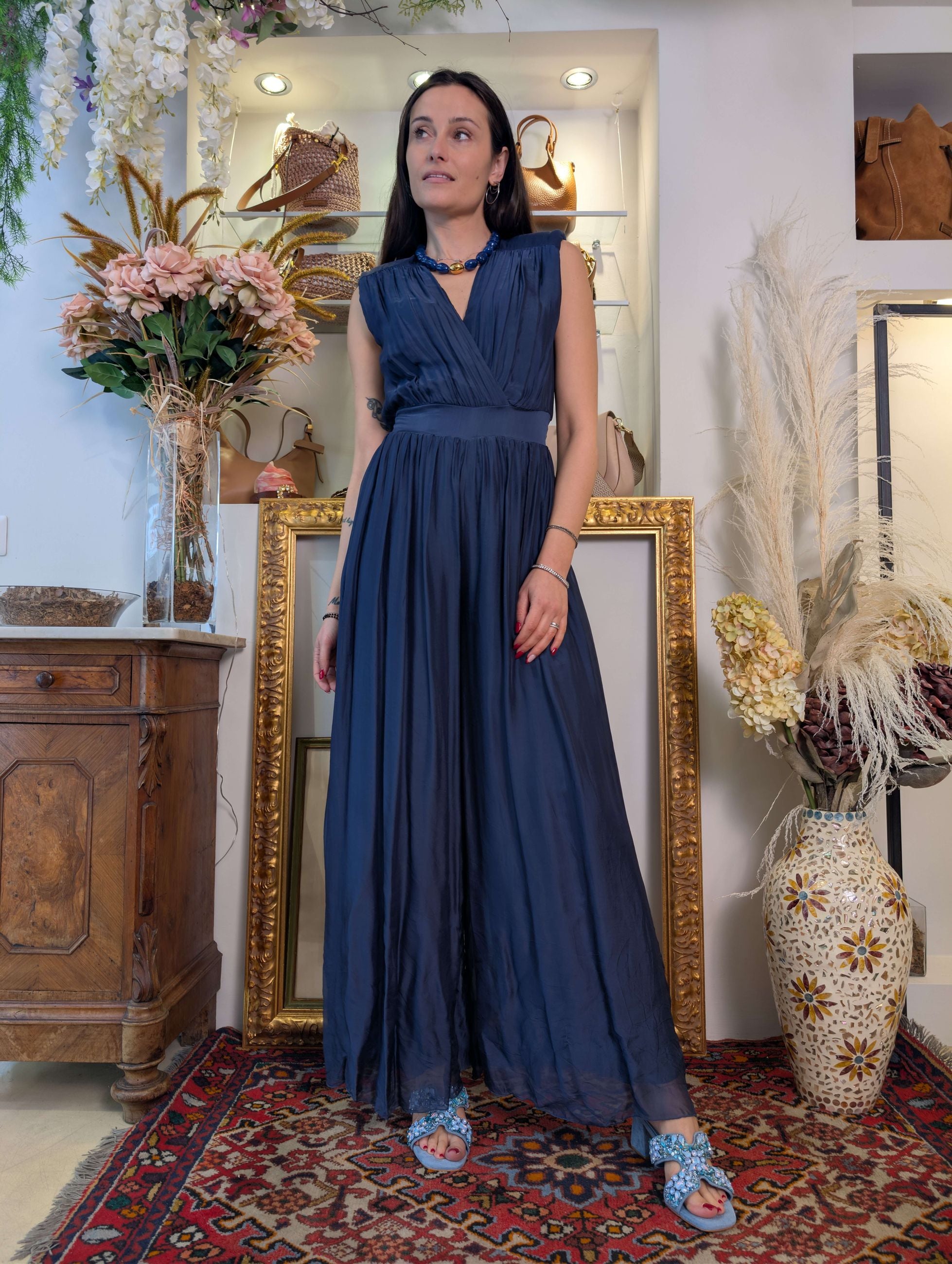 Jumpsuit smanicata in misto seta - HAVE ONE