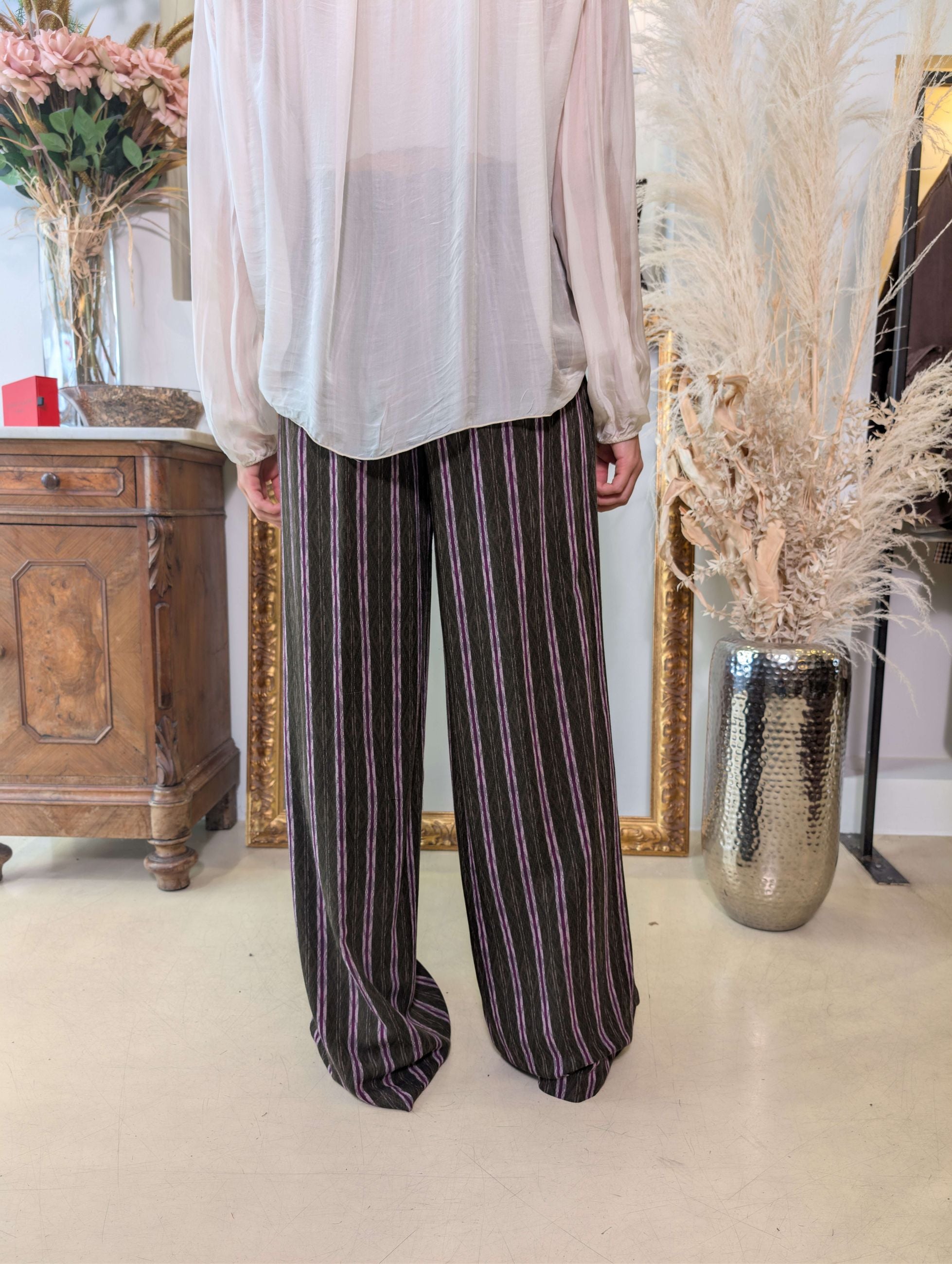Pantalone palazzo in viscosa jacquard - DIXIE