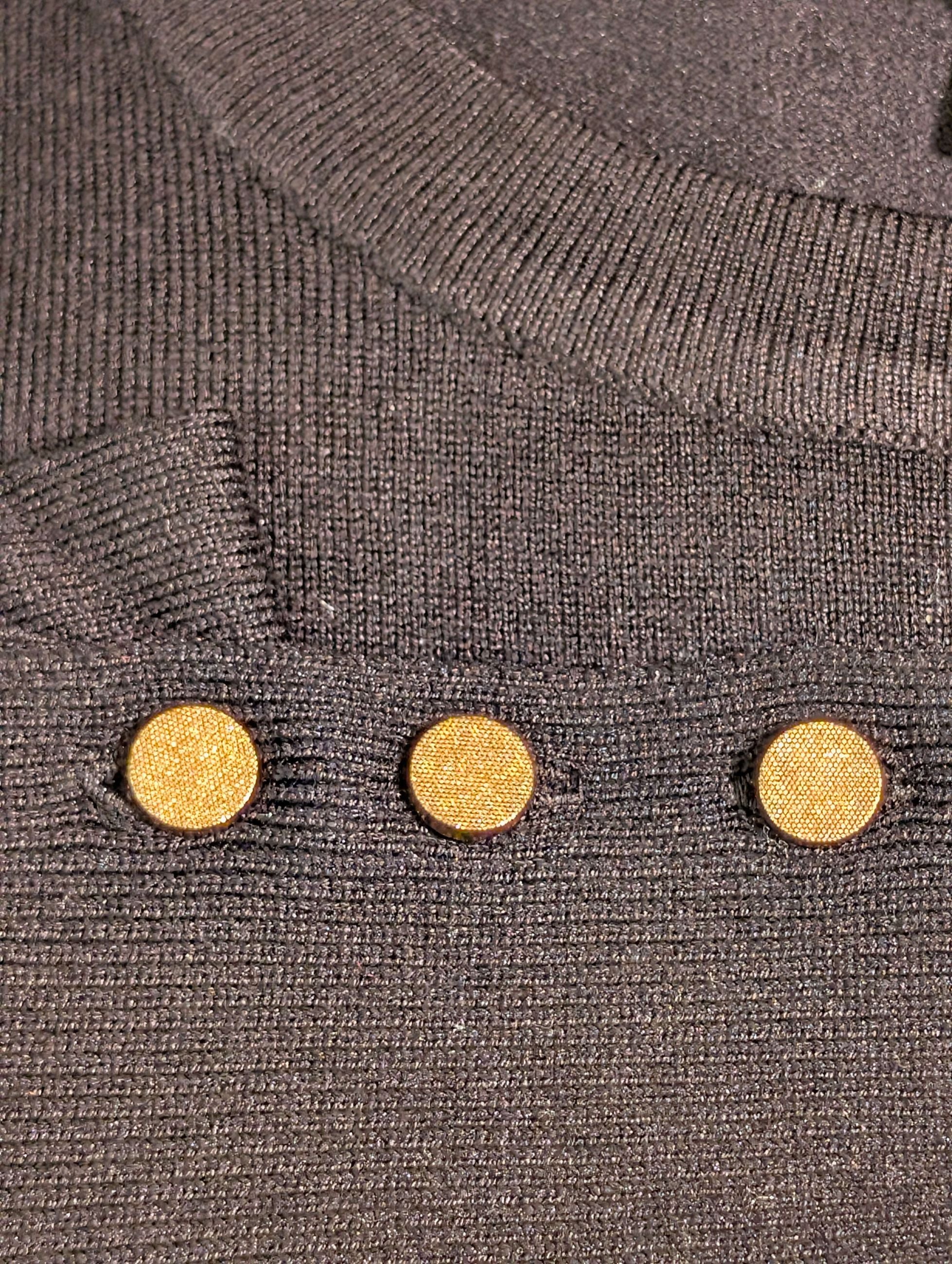 Maglioncino girocollo slim fit con bottoncini gold - SHE_FLORENCE_LAB