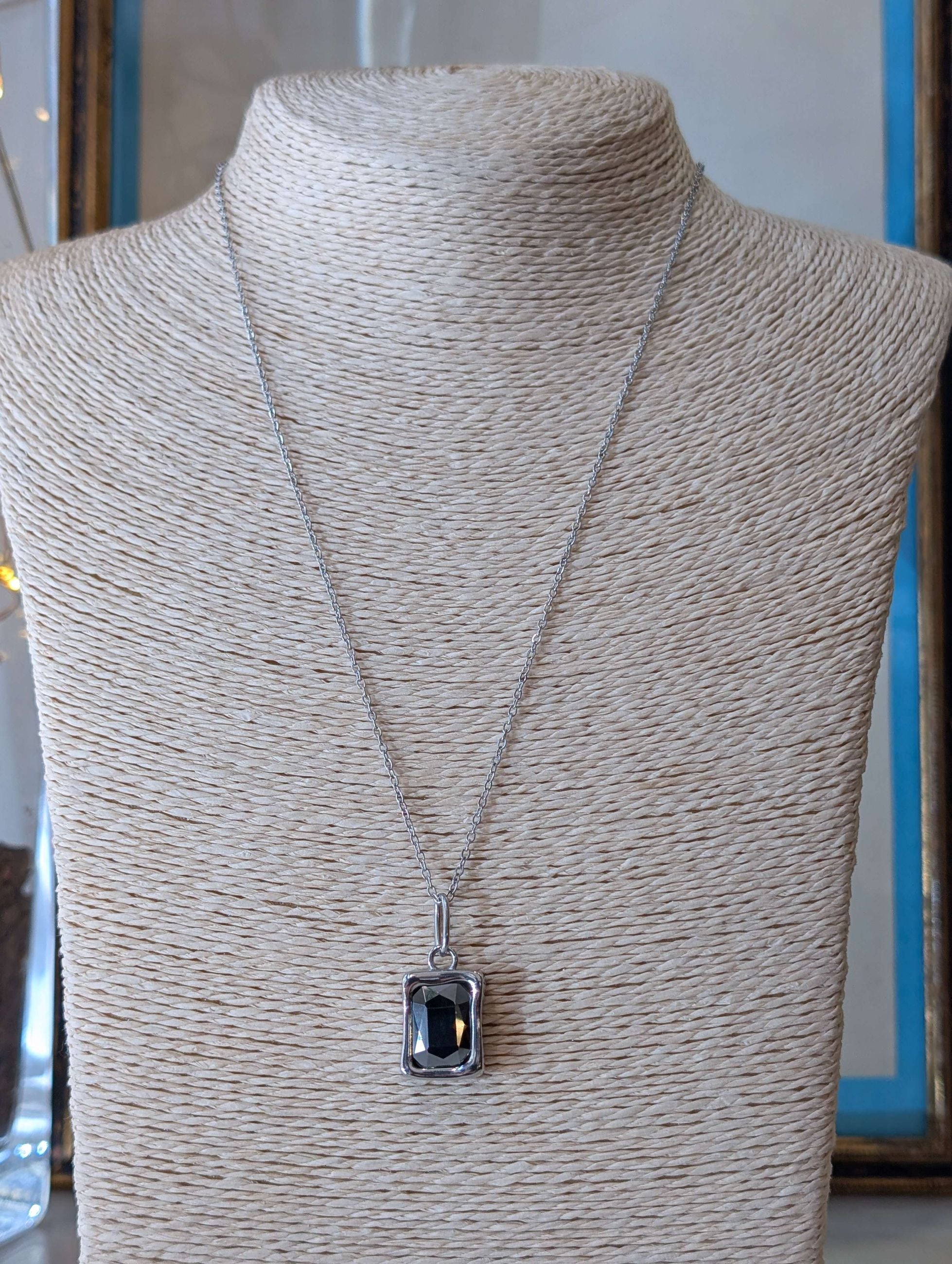 PENDENTE/COLLANA SQUARE PIETRA EMATITE/ARG - NALI'