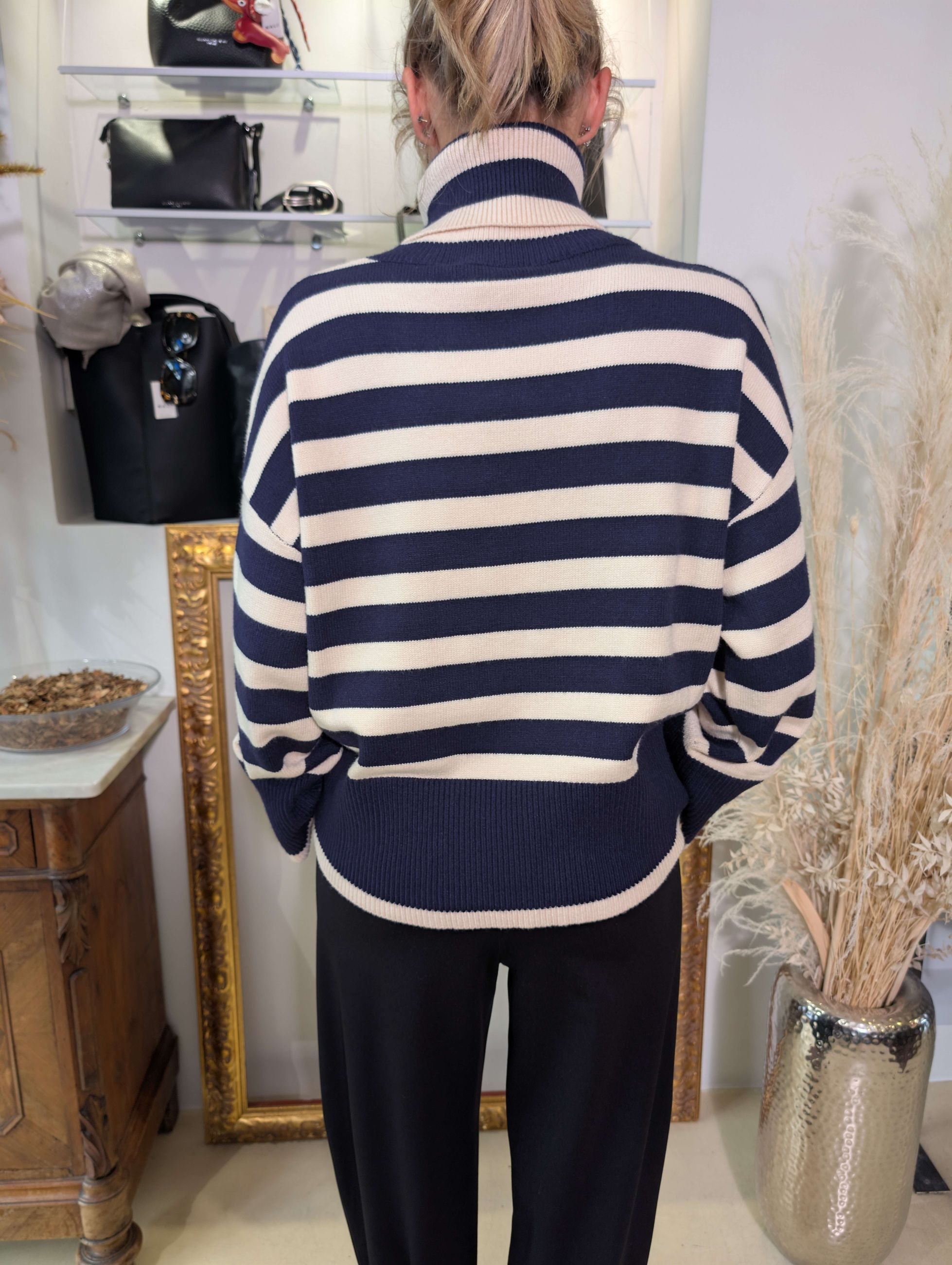 Maglia french stripes a collo alto - ANNARITA N