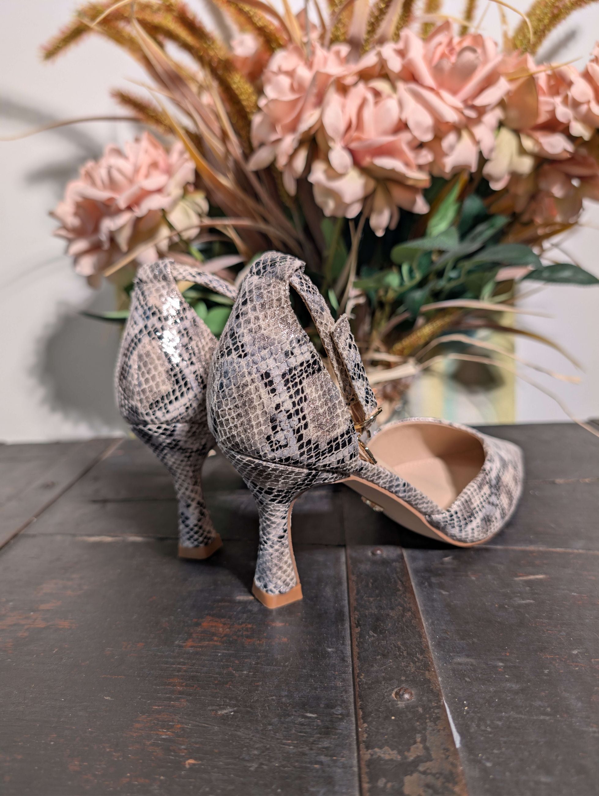 Décolleté in pelle pitonata - GOLD & GOLD