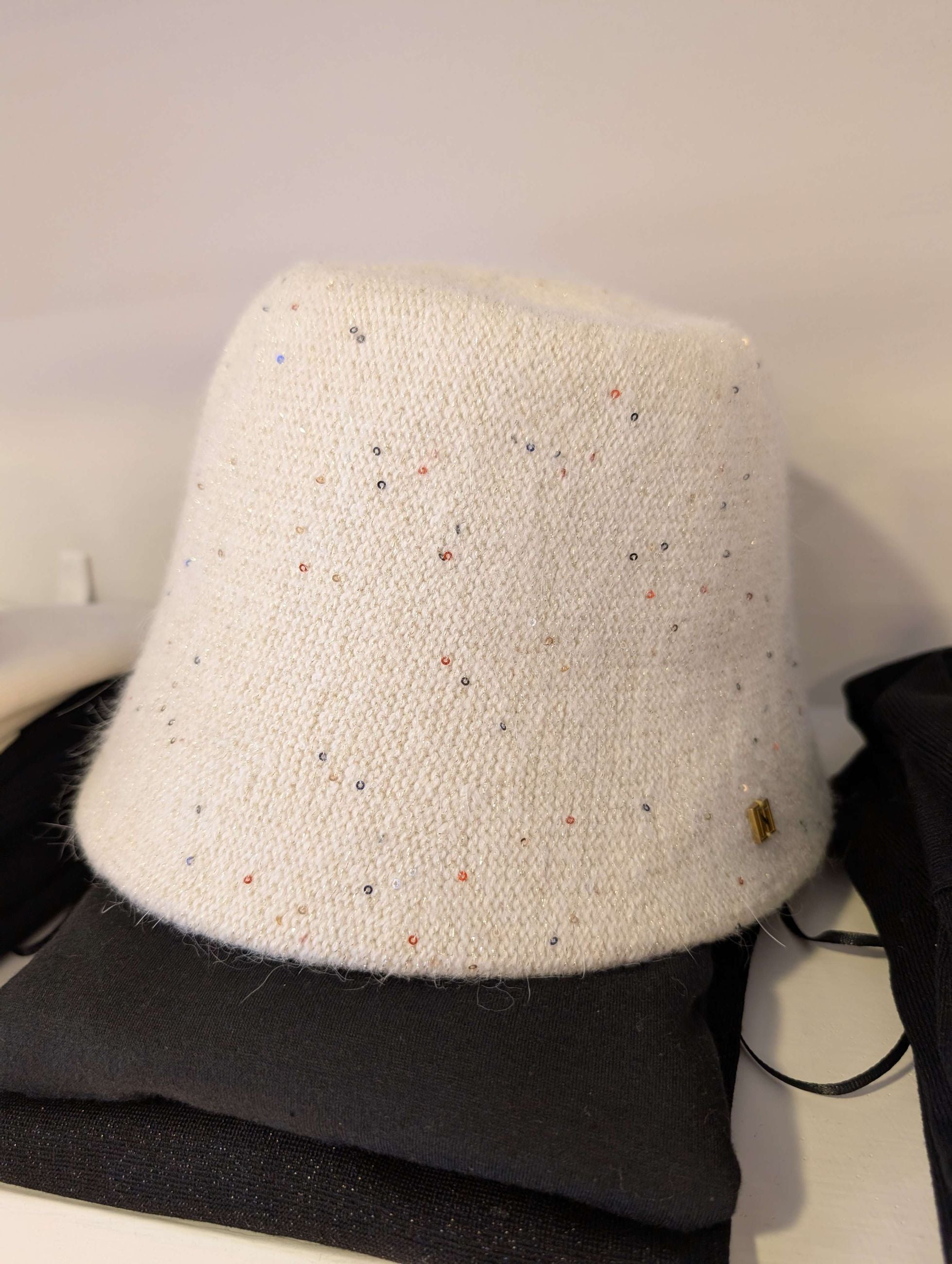 CAPPELLO LILLY CUFFIETTA CON LUREX PANNA - NALI'