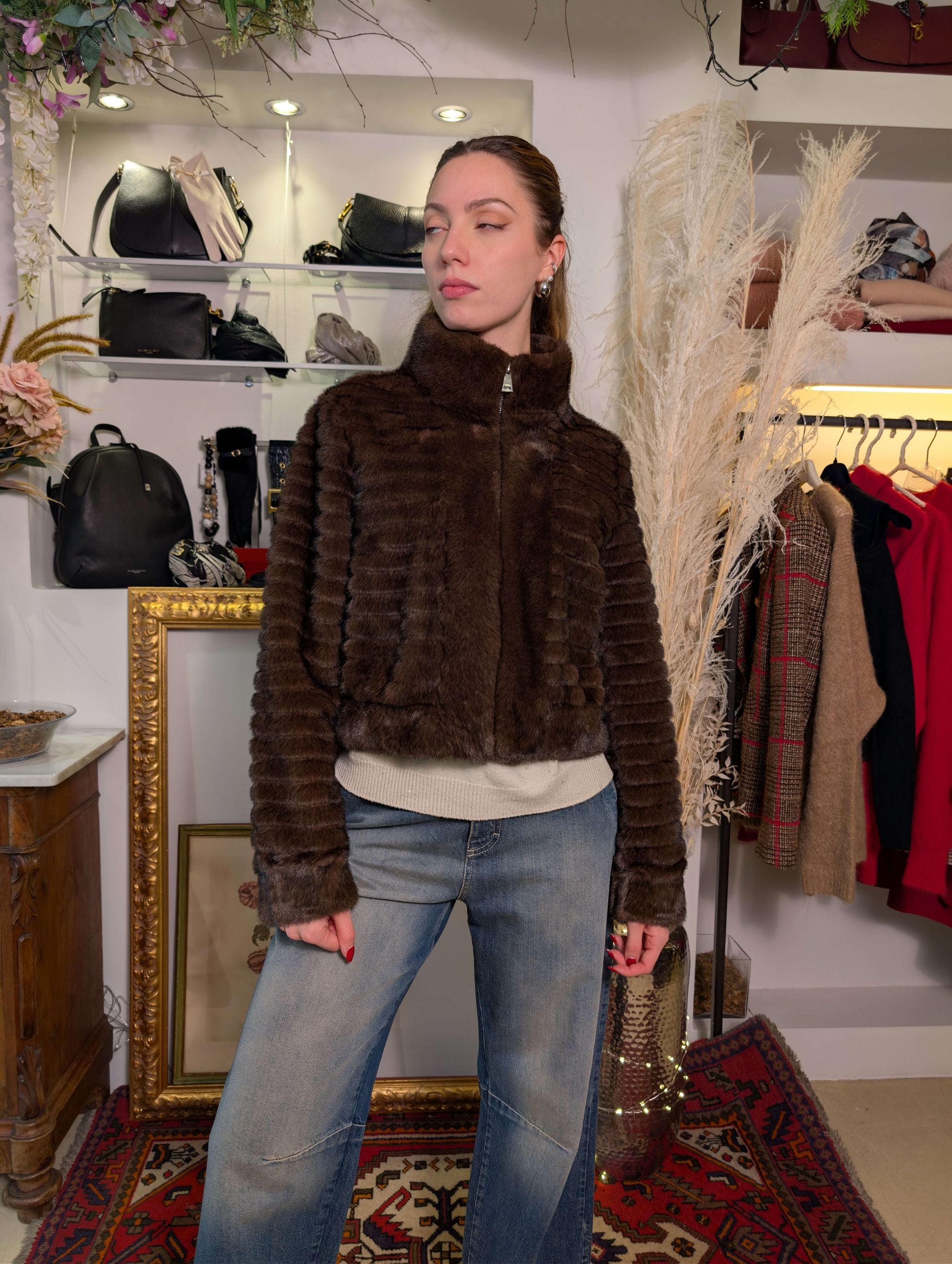Bomber faux fur visone - SHE_FLORENCE_LAB
