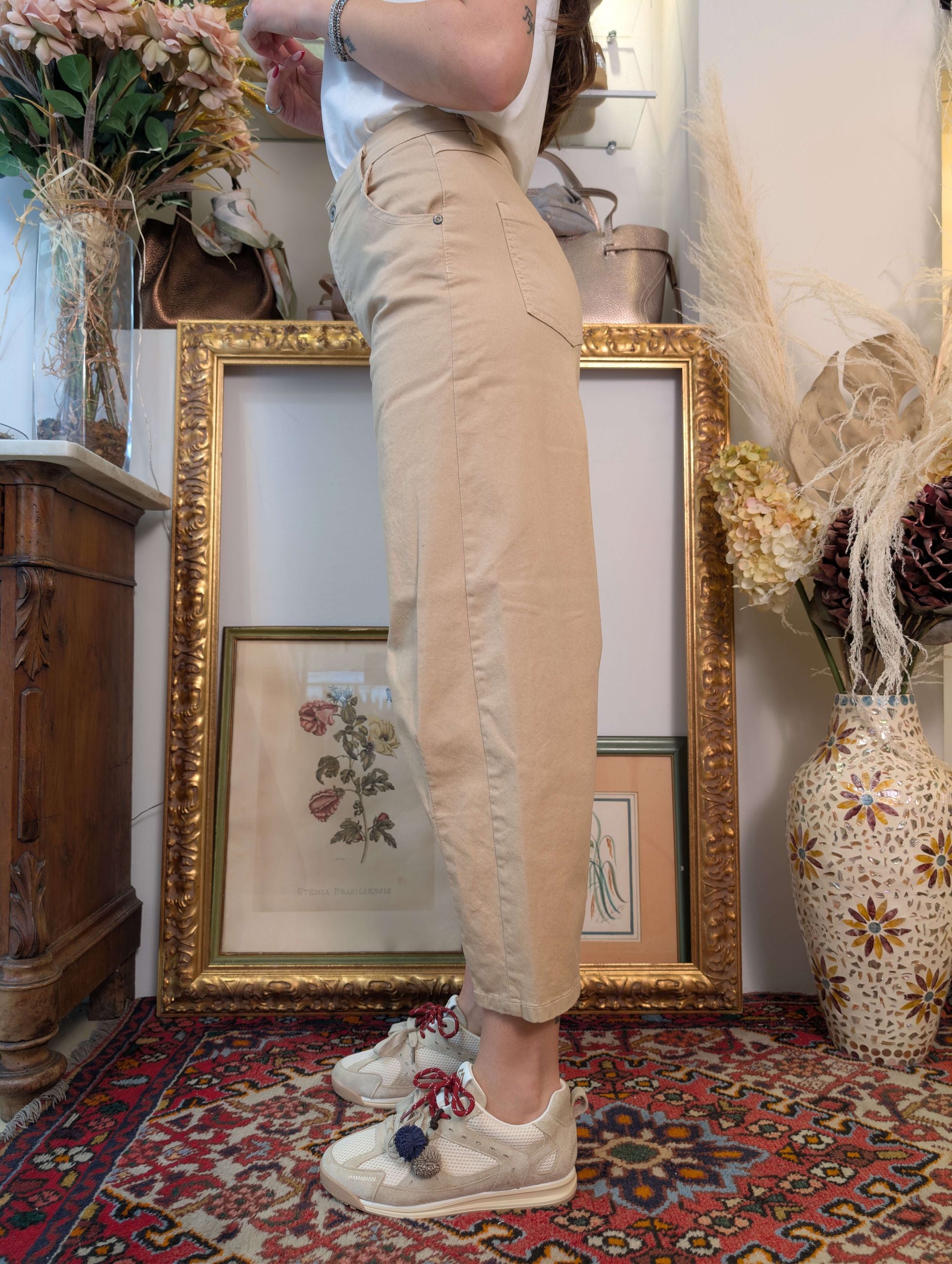 Panta baggy in gabardina di cotone - PLEASE
