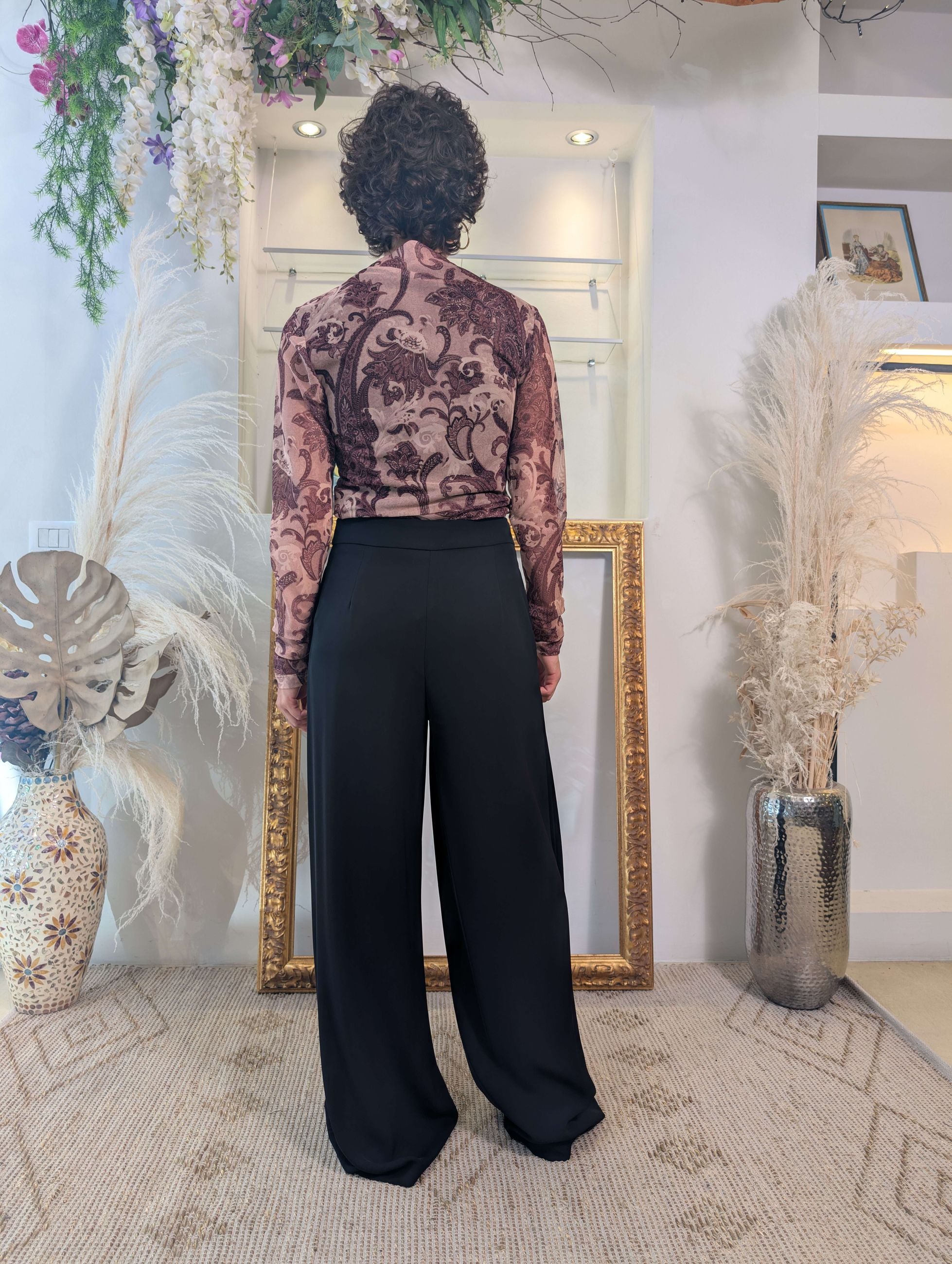 Pantalone palazzo in fluido cadì armaturato - DIXIE