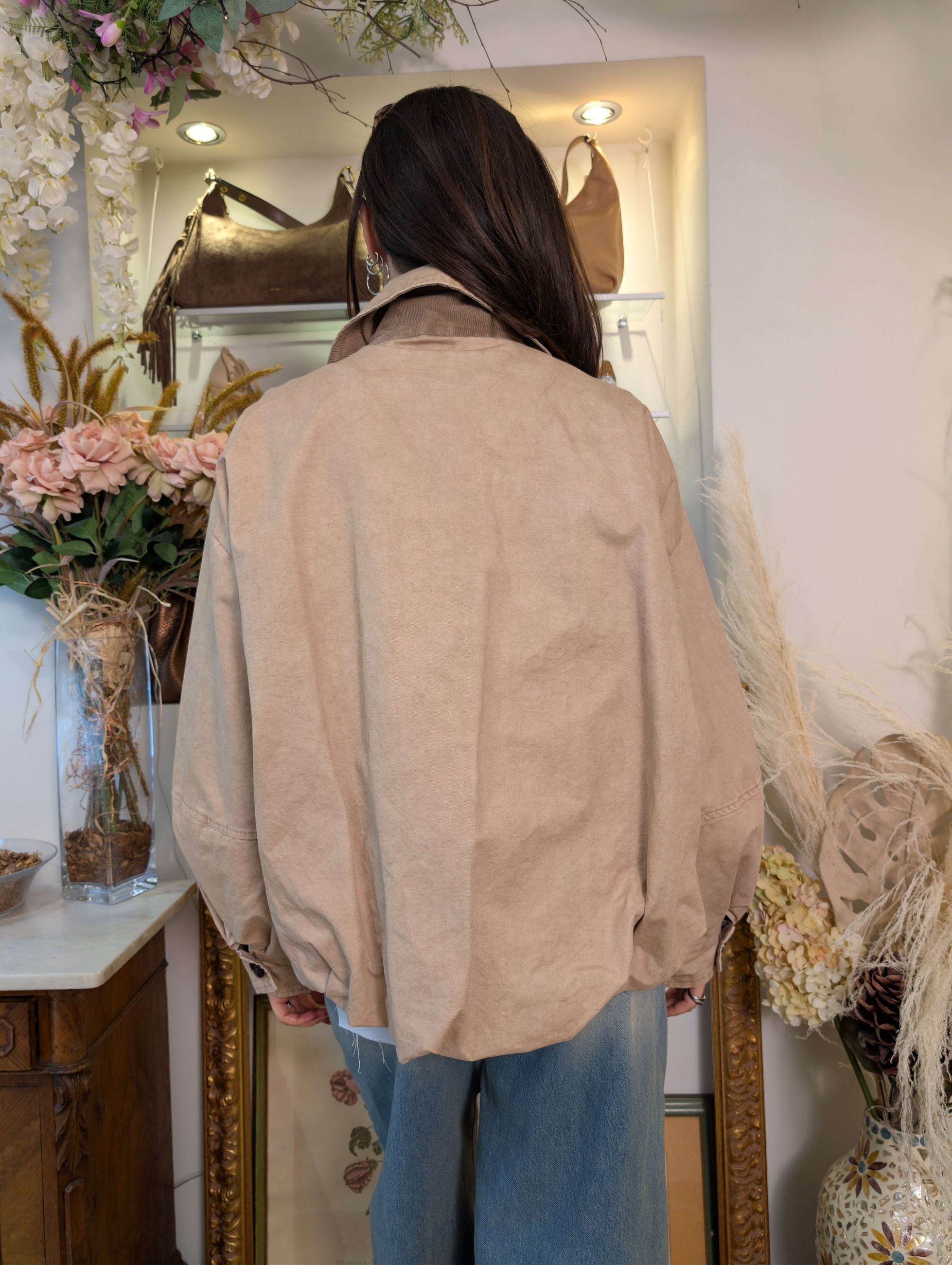 Giubbotto bubble silhouette in gabardina used - SHE_FLORENCE_LAB