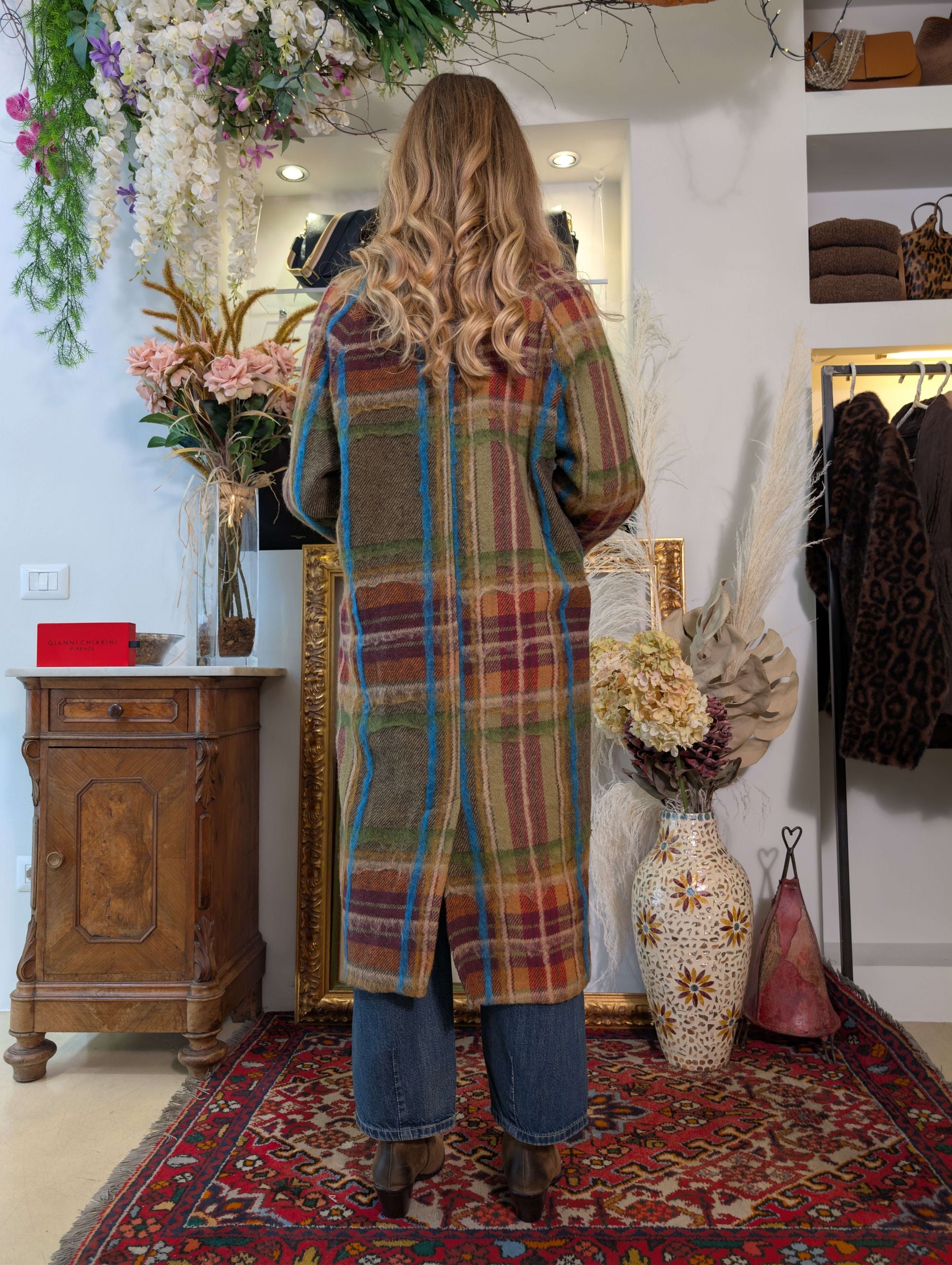 Cappotto “Retro Pop” a quadri in rilievo - SHE_FLORENCE_LAB