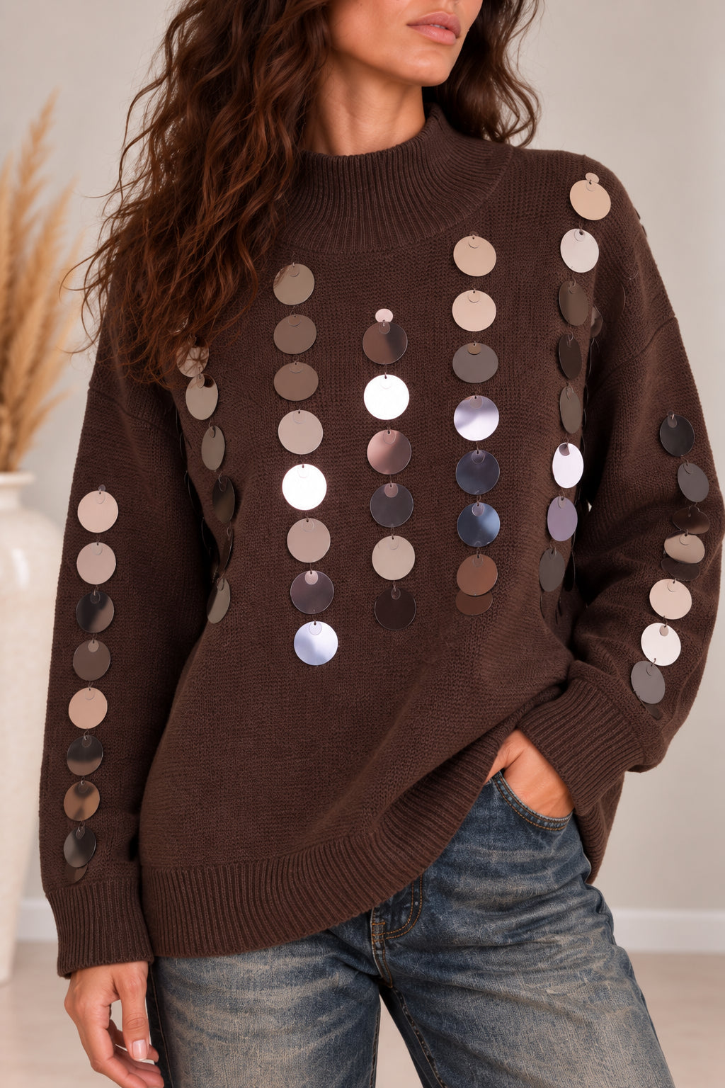 Maglia Oversize con Macropaillettes - LOLA by Sandro Ferrone